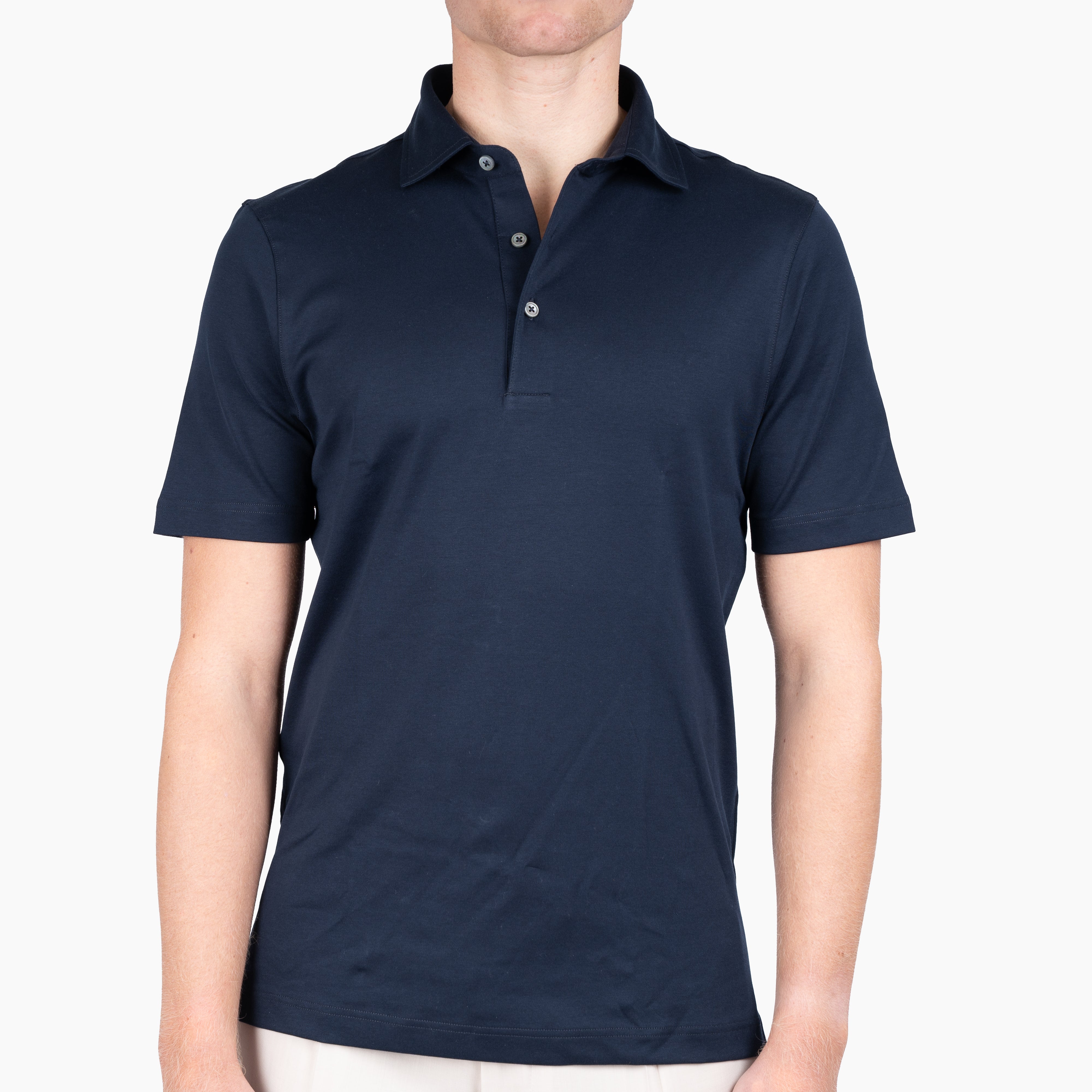 Gran Sasso Polo Donkerblauw | Mercerized Cotton