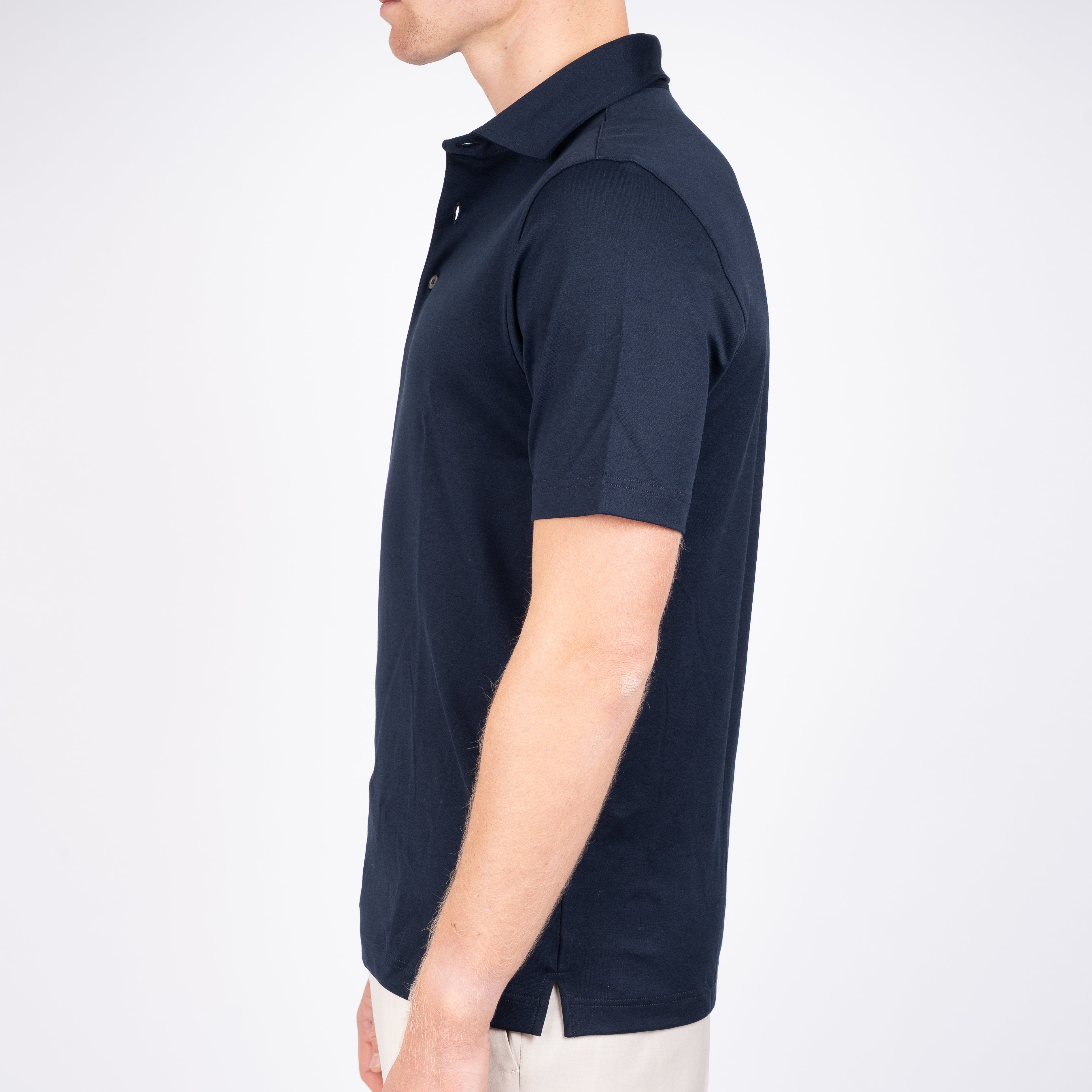 Gran Sasso Polo Donkerblauw | Mercerized Cotton