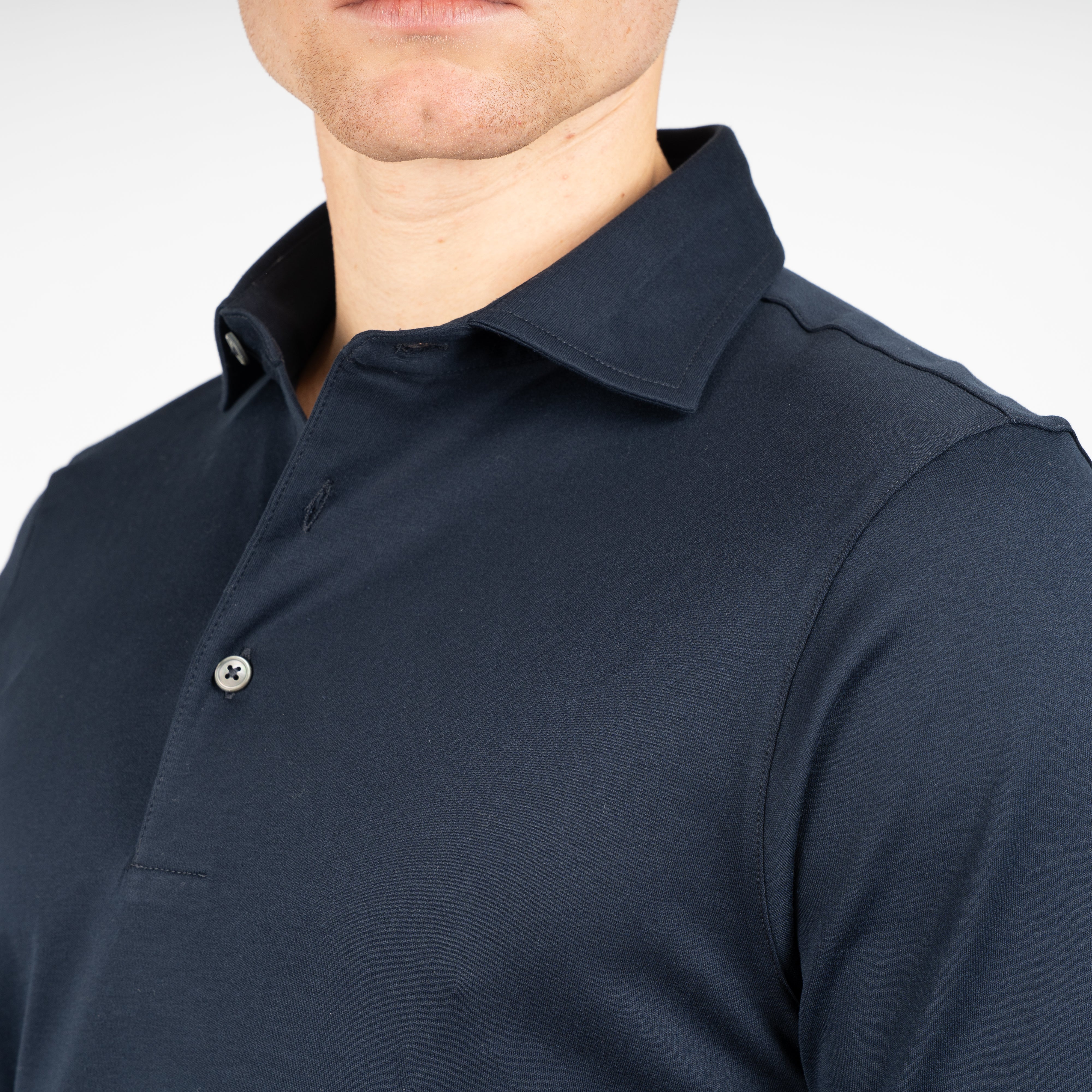 Gran Sasso Polo Donkerblauw | Mercerized Cotton