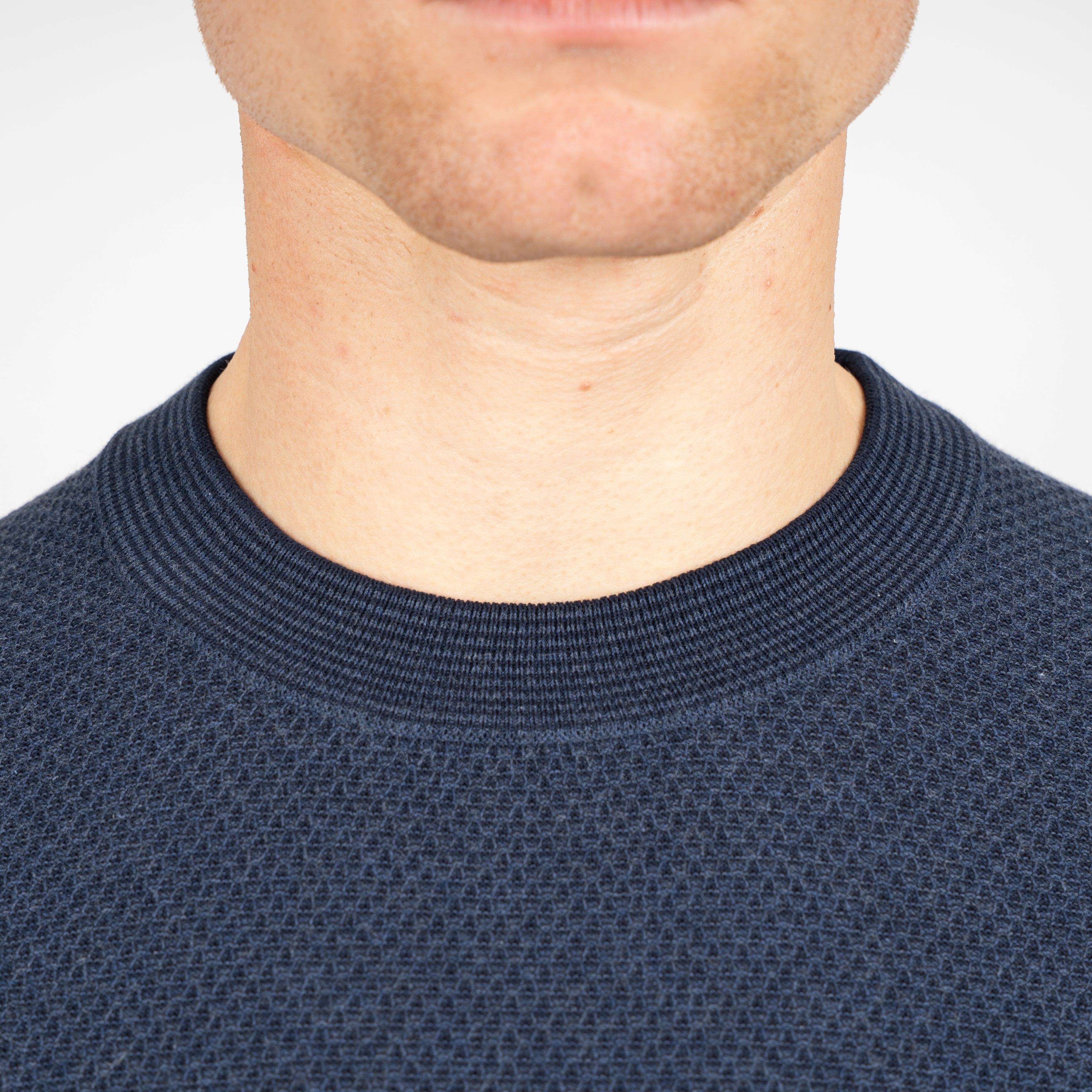 Gran Sasso Gebreid T-Shirt Donkerblauw | Fresh Cotton