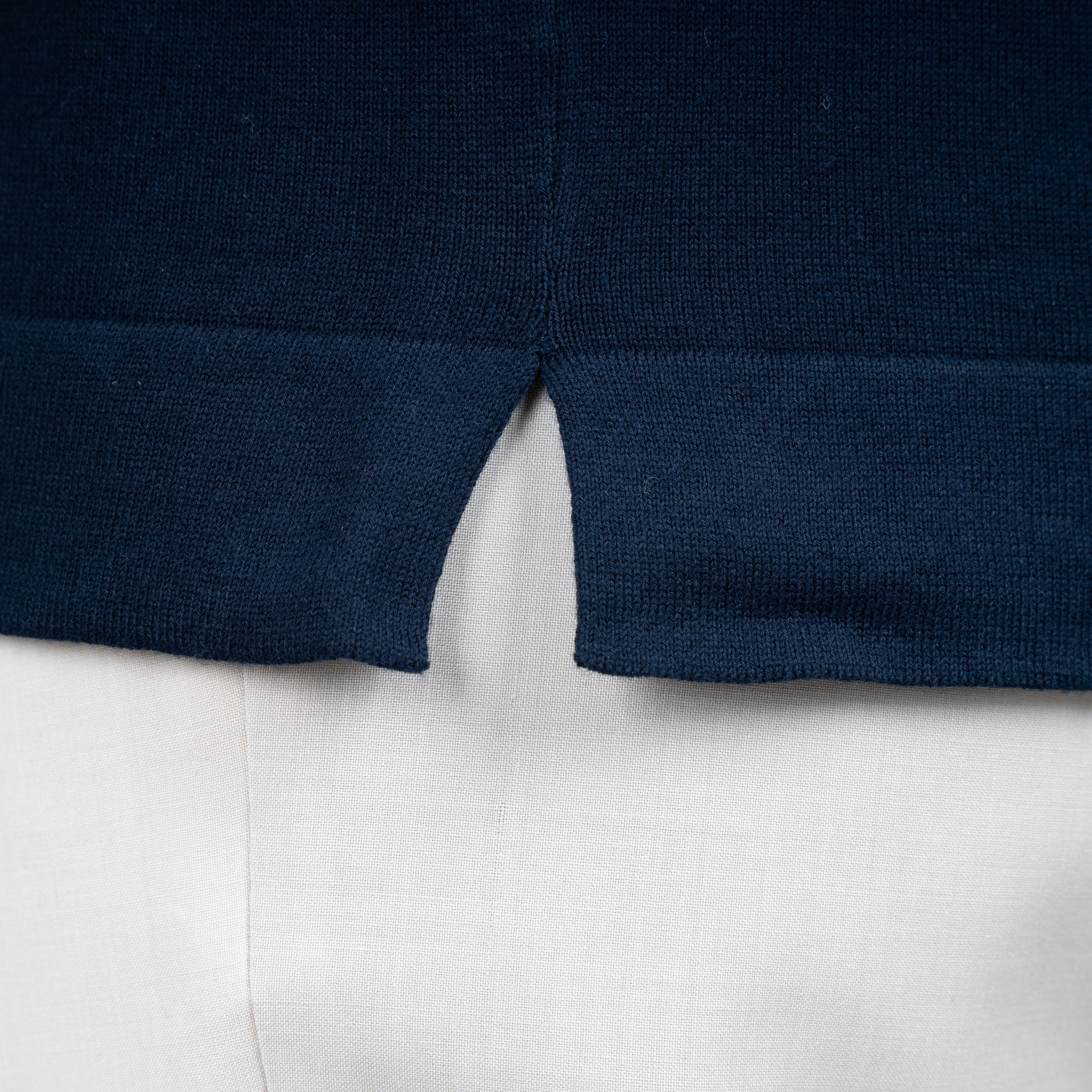 Gran Sasso Gebreid Knoopvest Blauw | Organic Cotton