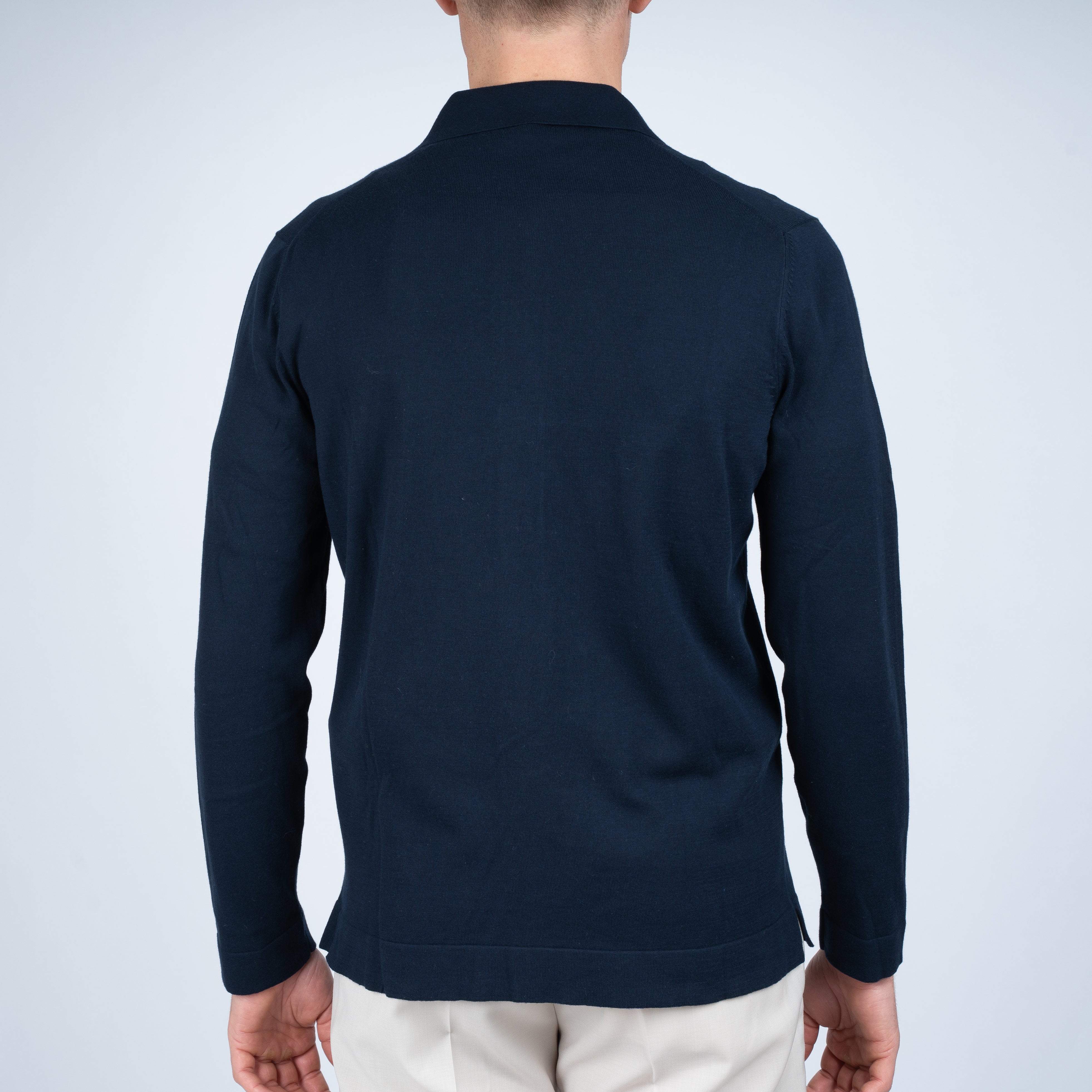 Gran Sasso Gebreid Knoopvest Blauw | Organic Cotton