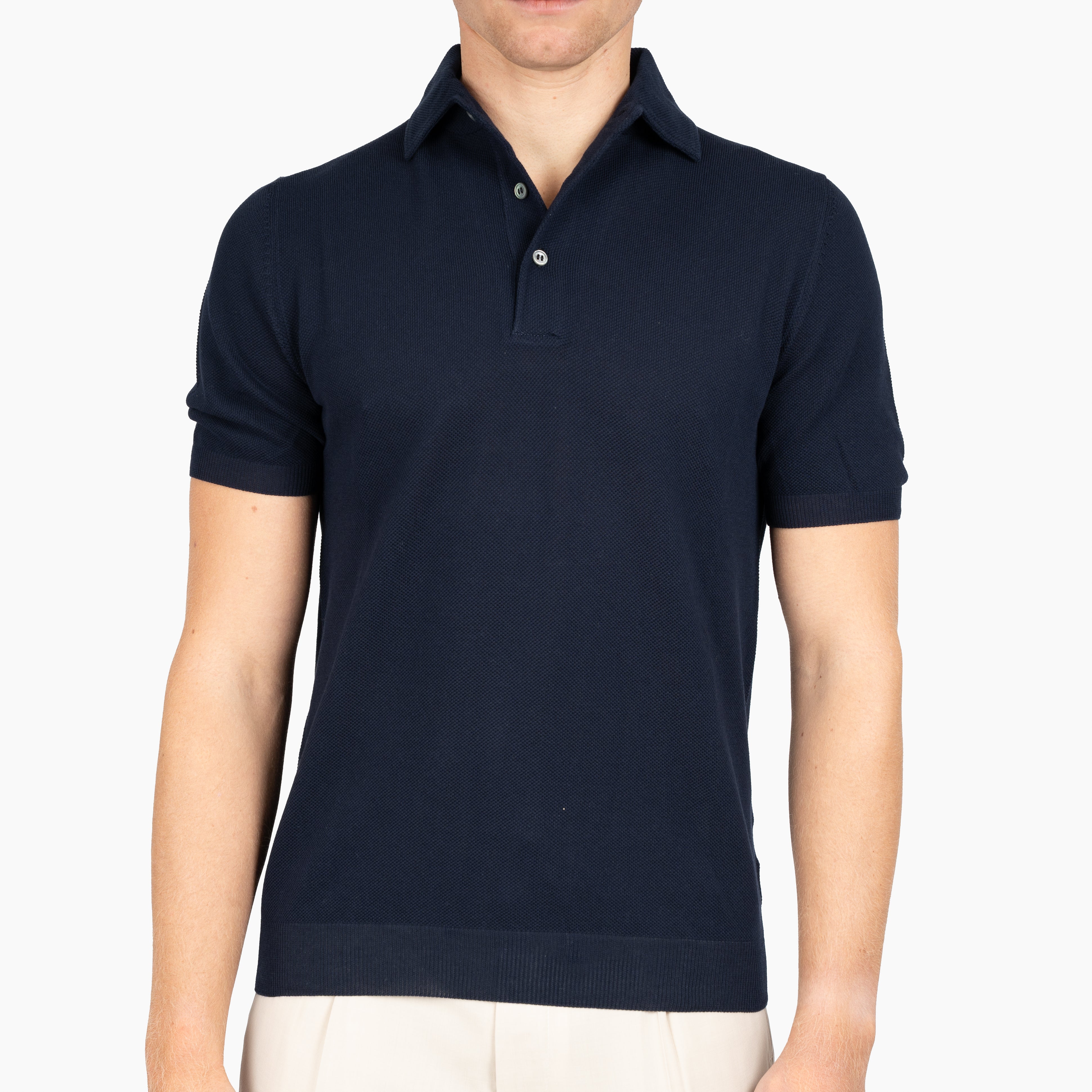 Gran Sasso Polo Donkerblauw | Maglia Collo Camicia