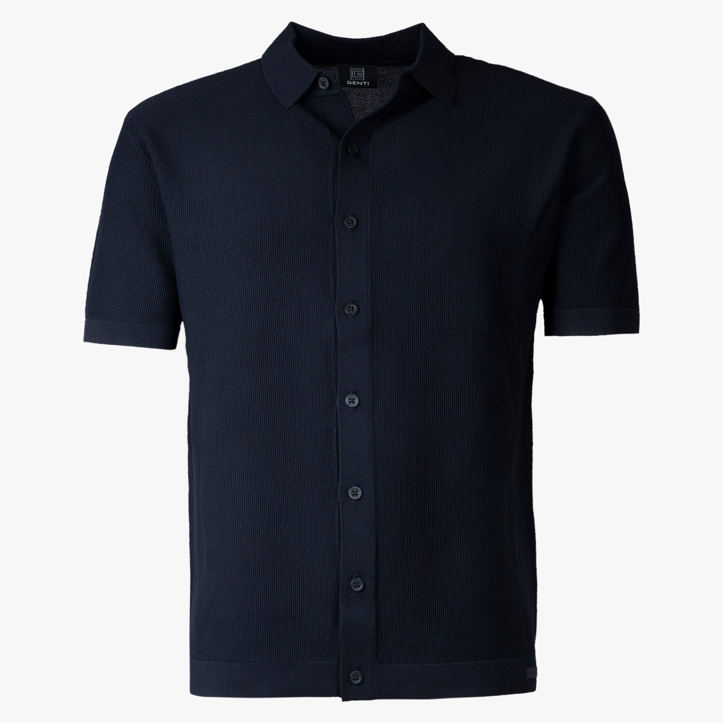 Genti Doorknoop Polo Donkerblauw | Cool Dry