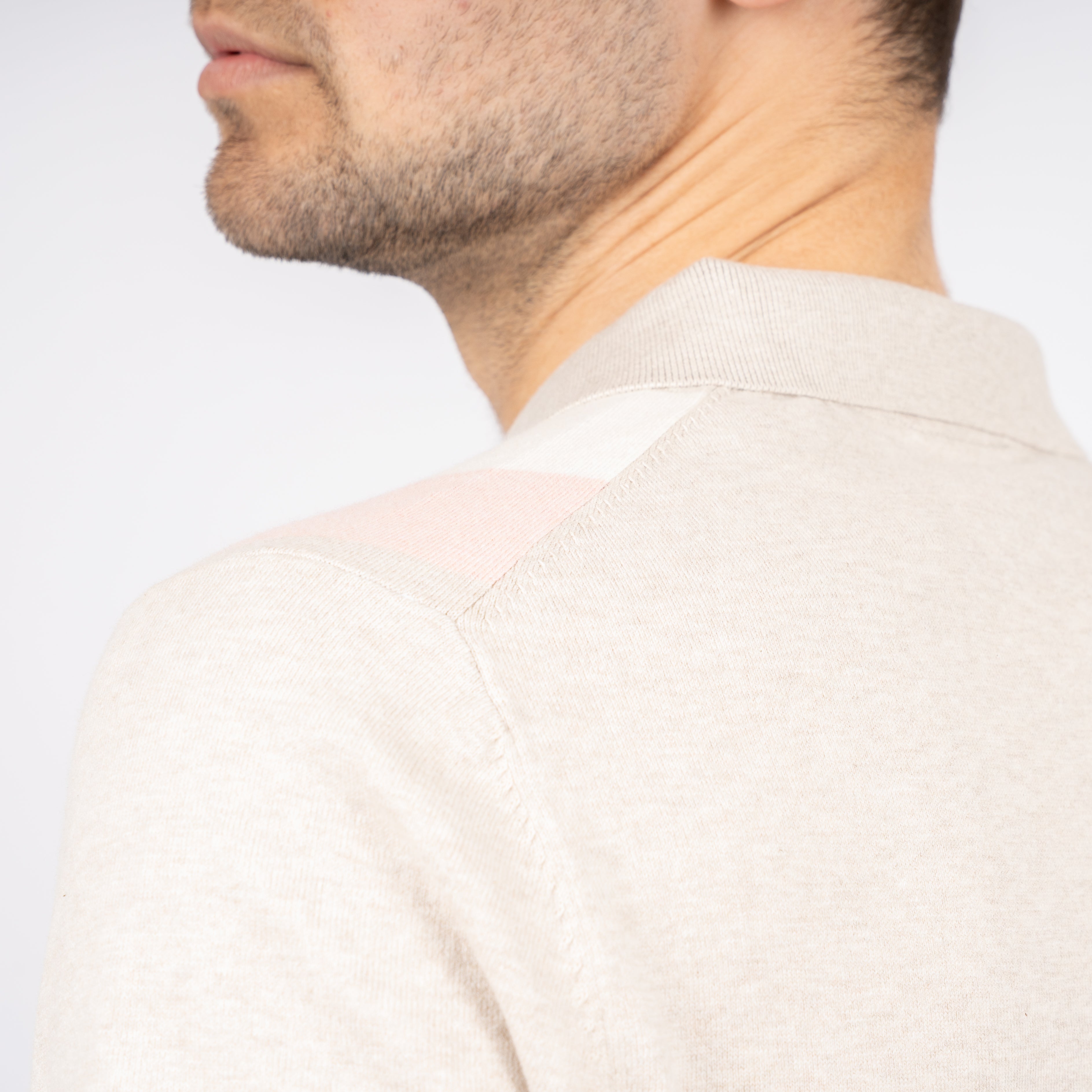 SEVEN DIALS Polo met Rits Zand / Roze | Fry