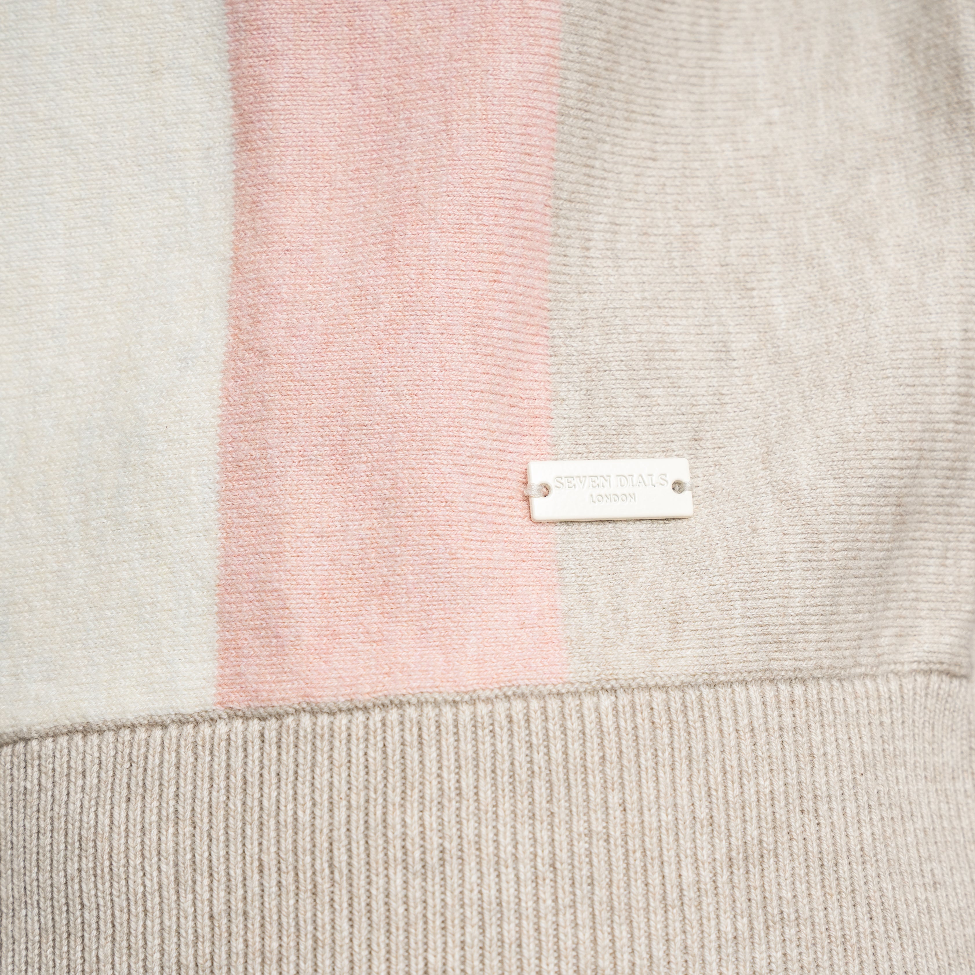 SEVEN DIALS Polo met Rits Zand / Roze | Fry