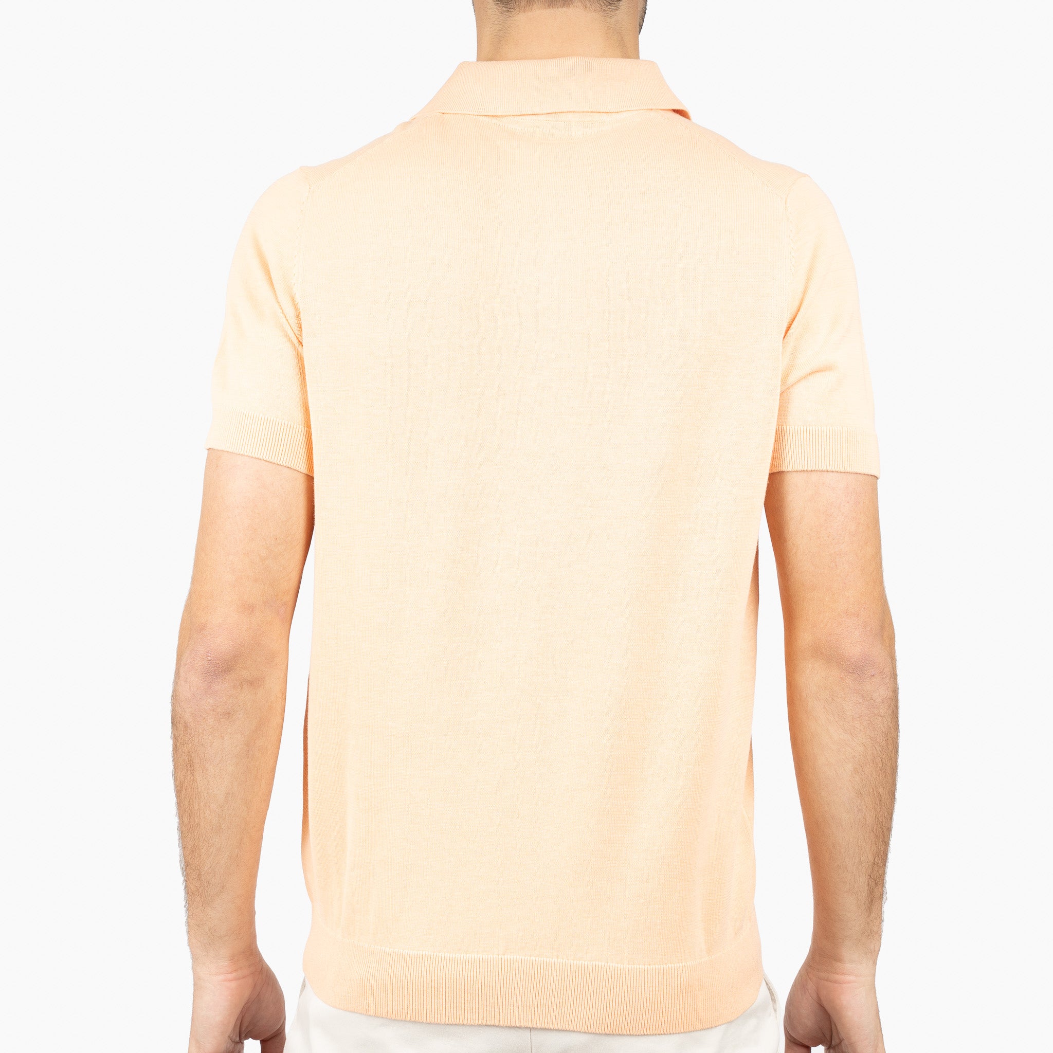 SEVEN DIALS Gebreide Buttonless Polo Oranje | Dyche
