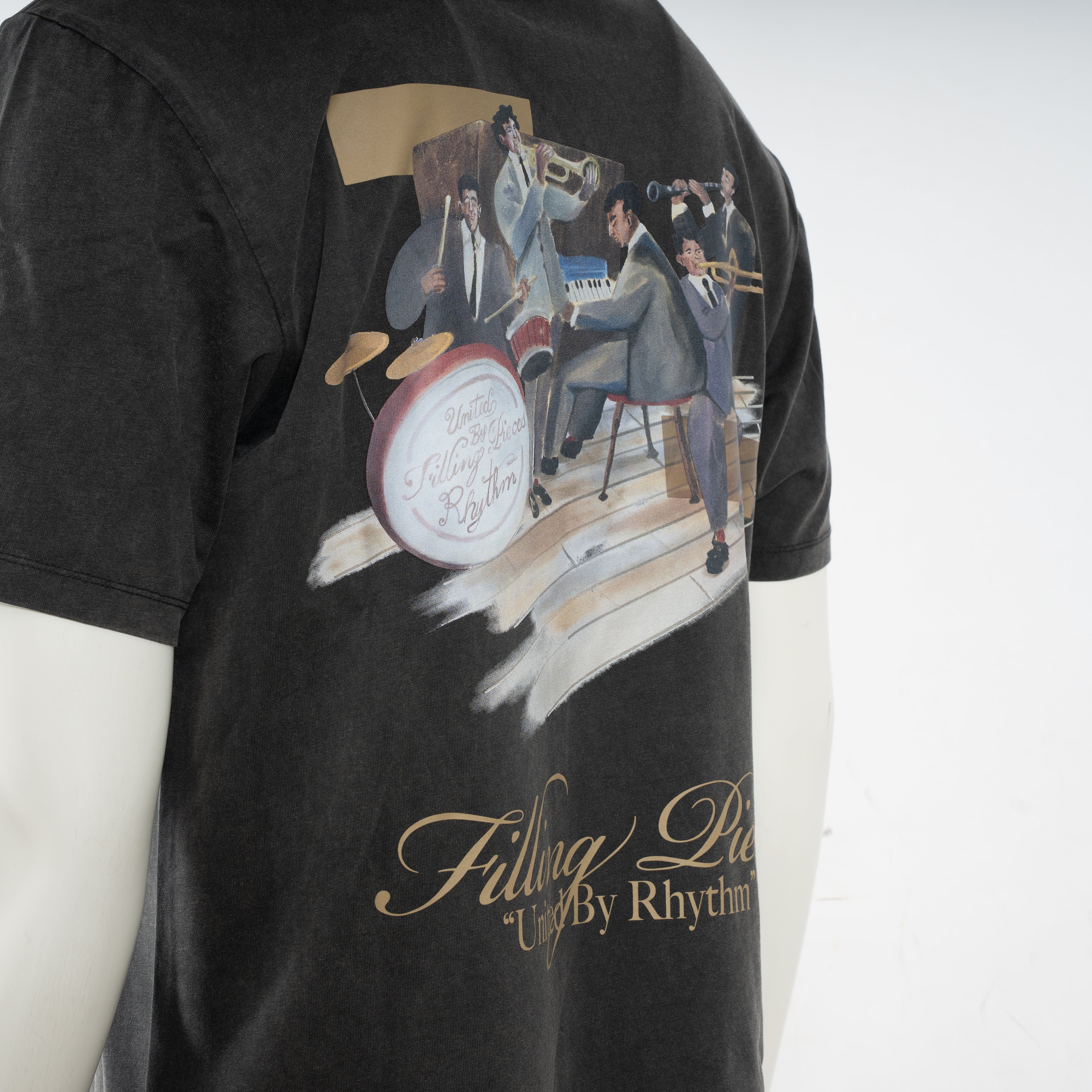 Filling Pieces T-Shirt met Backprint Zwart | Band