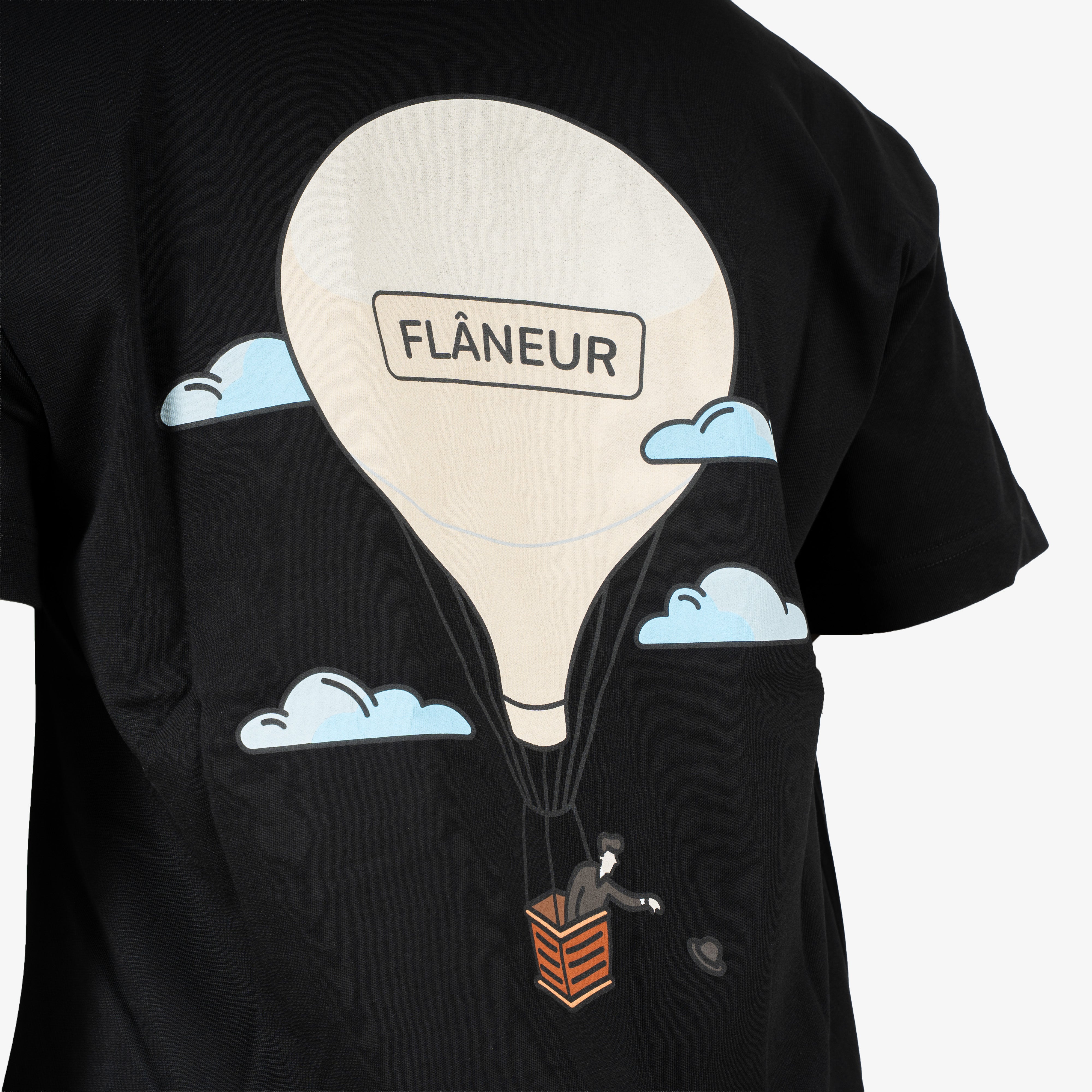 Flaneur T-shirt zwart | AÉRONAUTIQUE