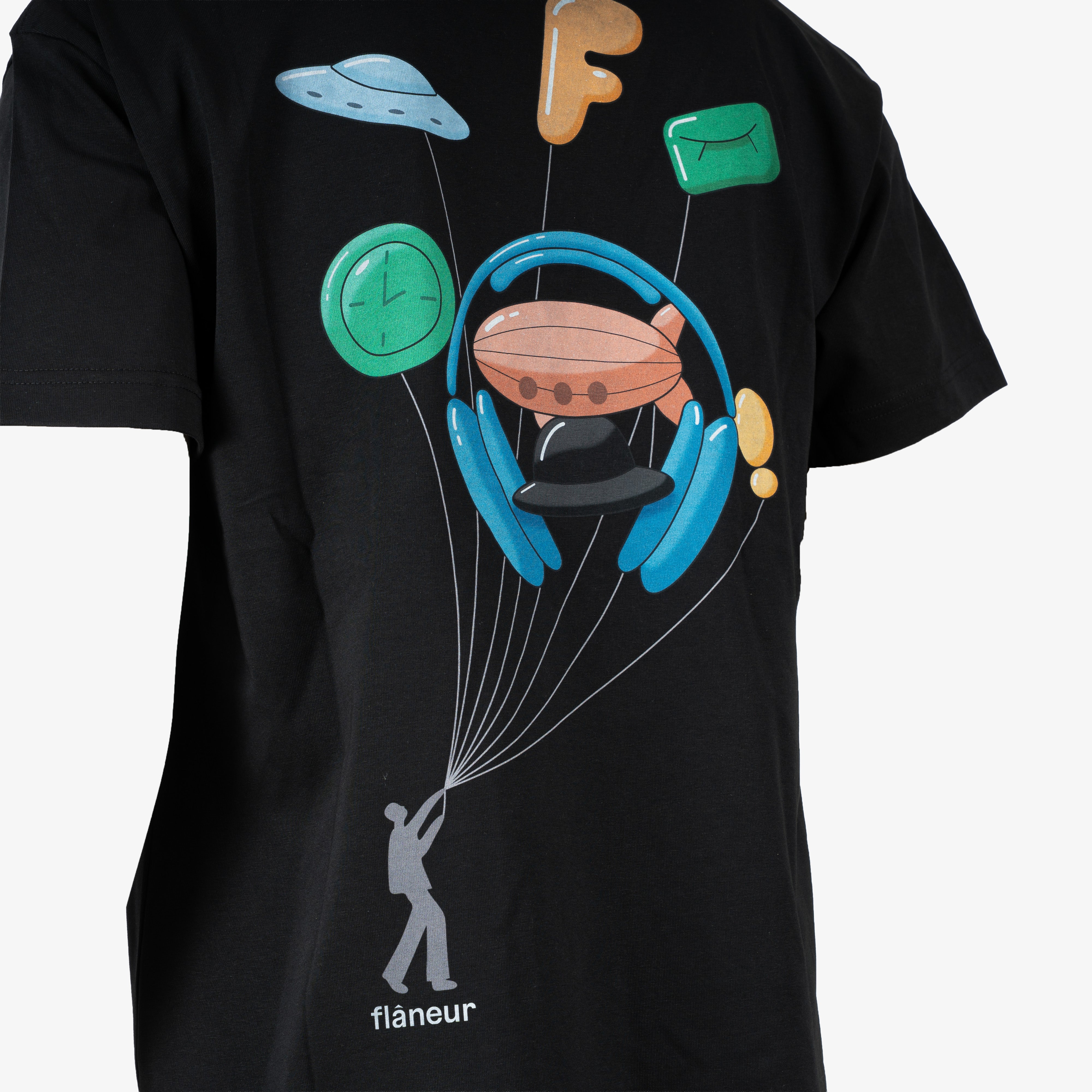 Flaneur T-shirt zwart | Inflatables