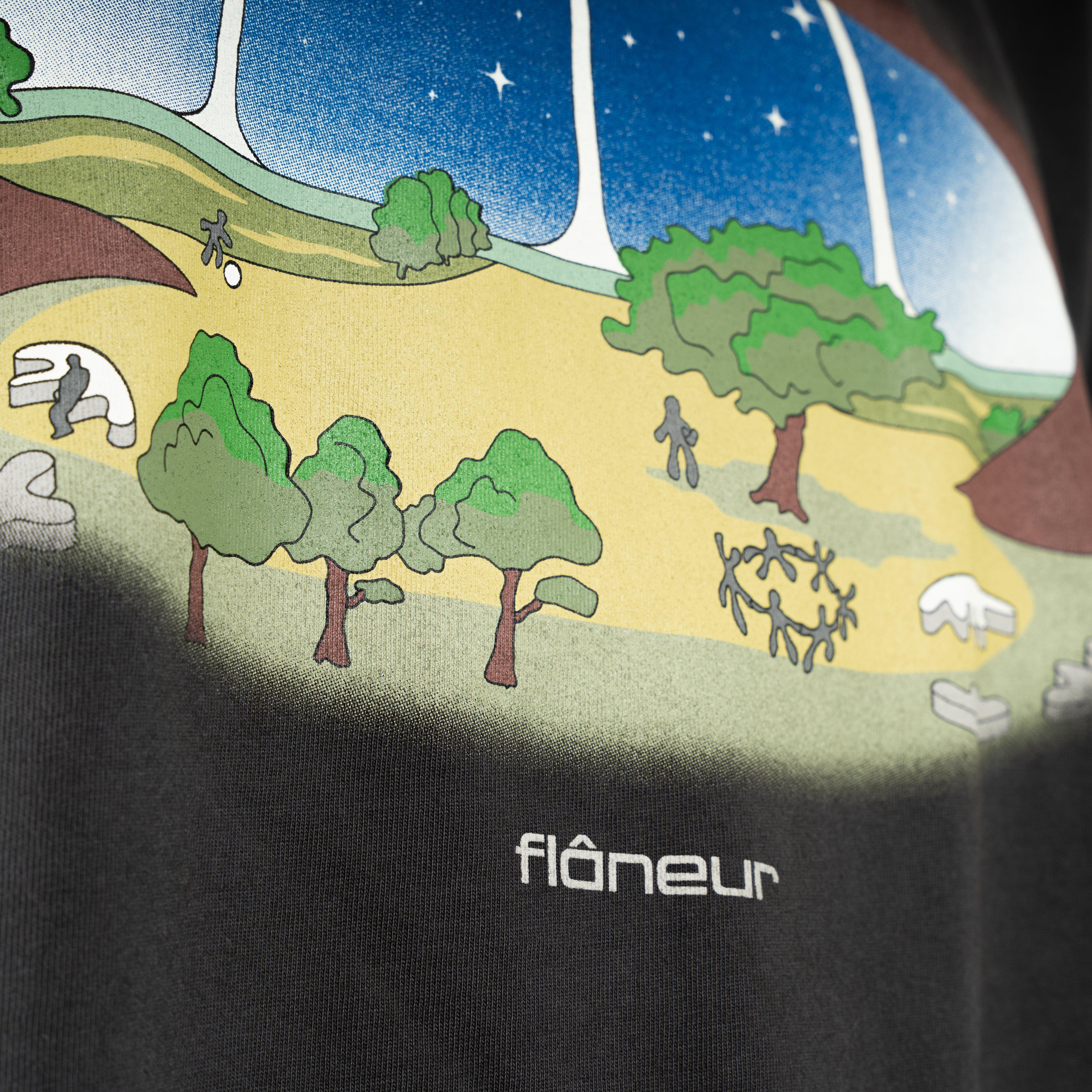 Flaneur T-Shirt Zwart | Stardome T-Shirt