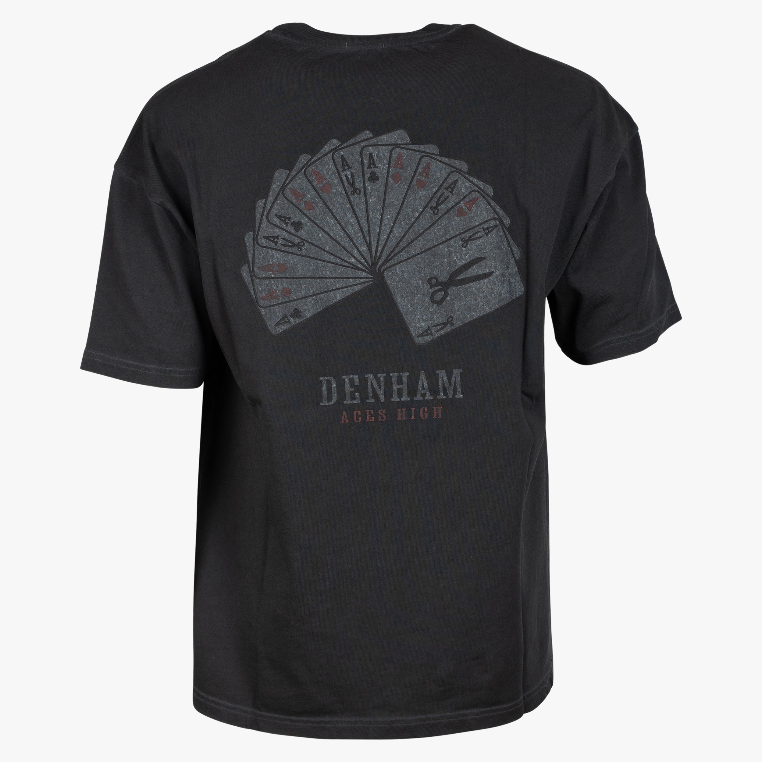 Denham T-Shirt met Backprint Zwart | Aces High Tee