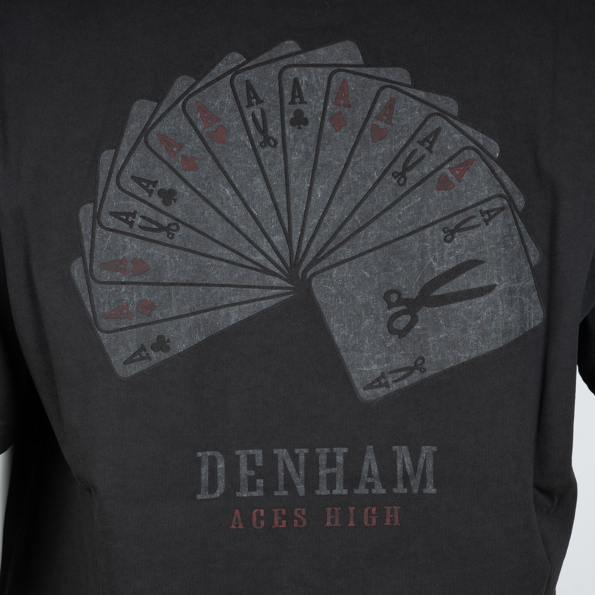 Denham T-Shirt met Backprint Zwart | Aces High Tee