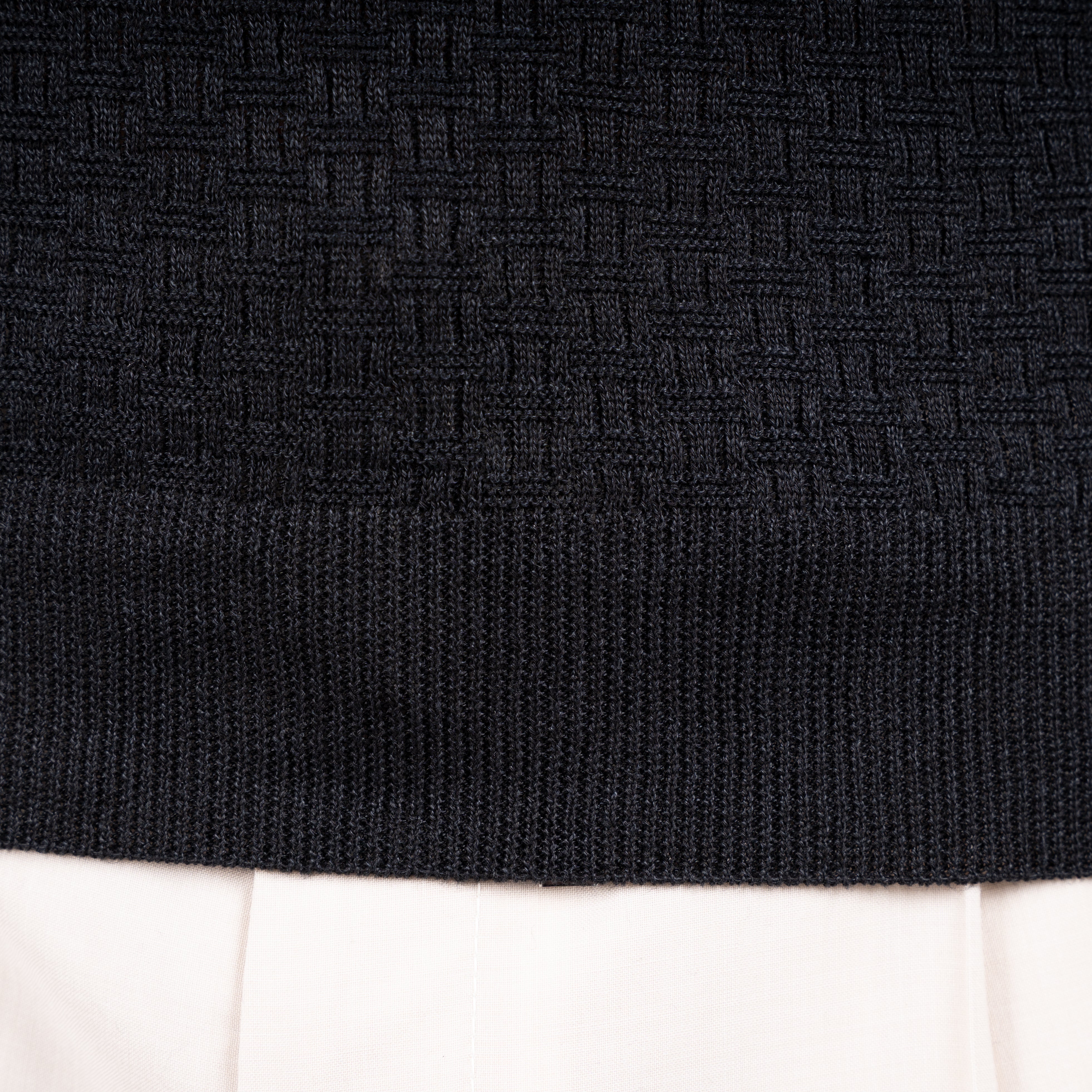 Gran Sasso Gebreid T-Shirt Zwart | Linnen & Cotton