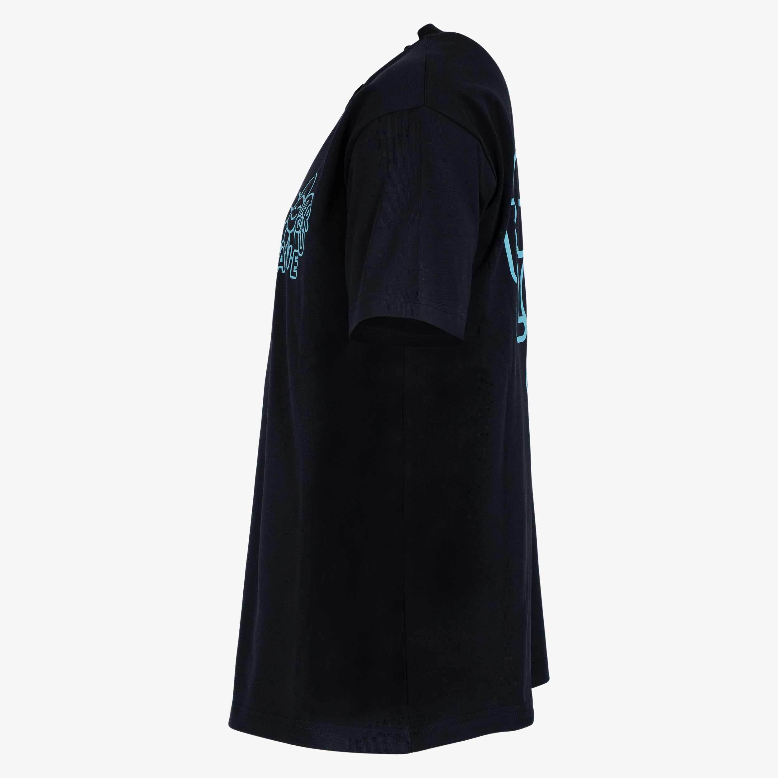 Flaneur T-Shirt Backprint Zwart | Happy Flower