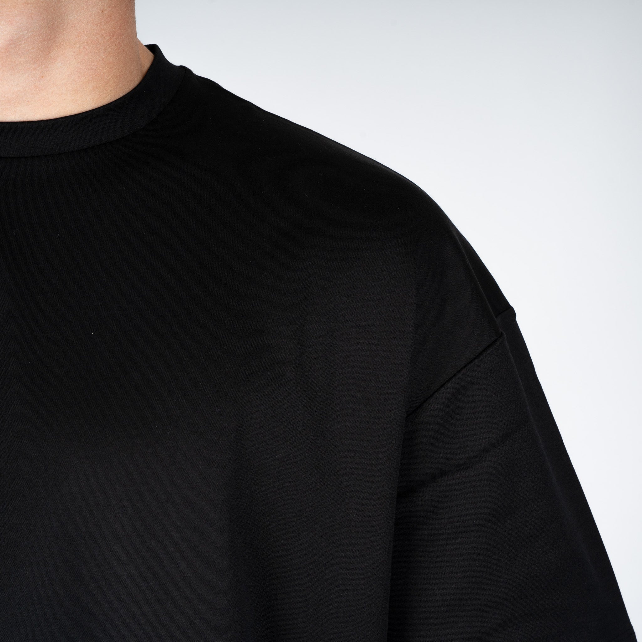 Valenza T-Shirt Zwart | Interlock Supima Oversized