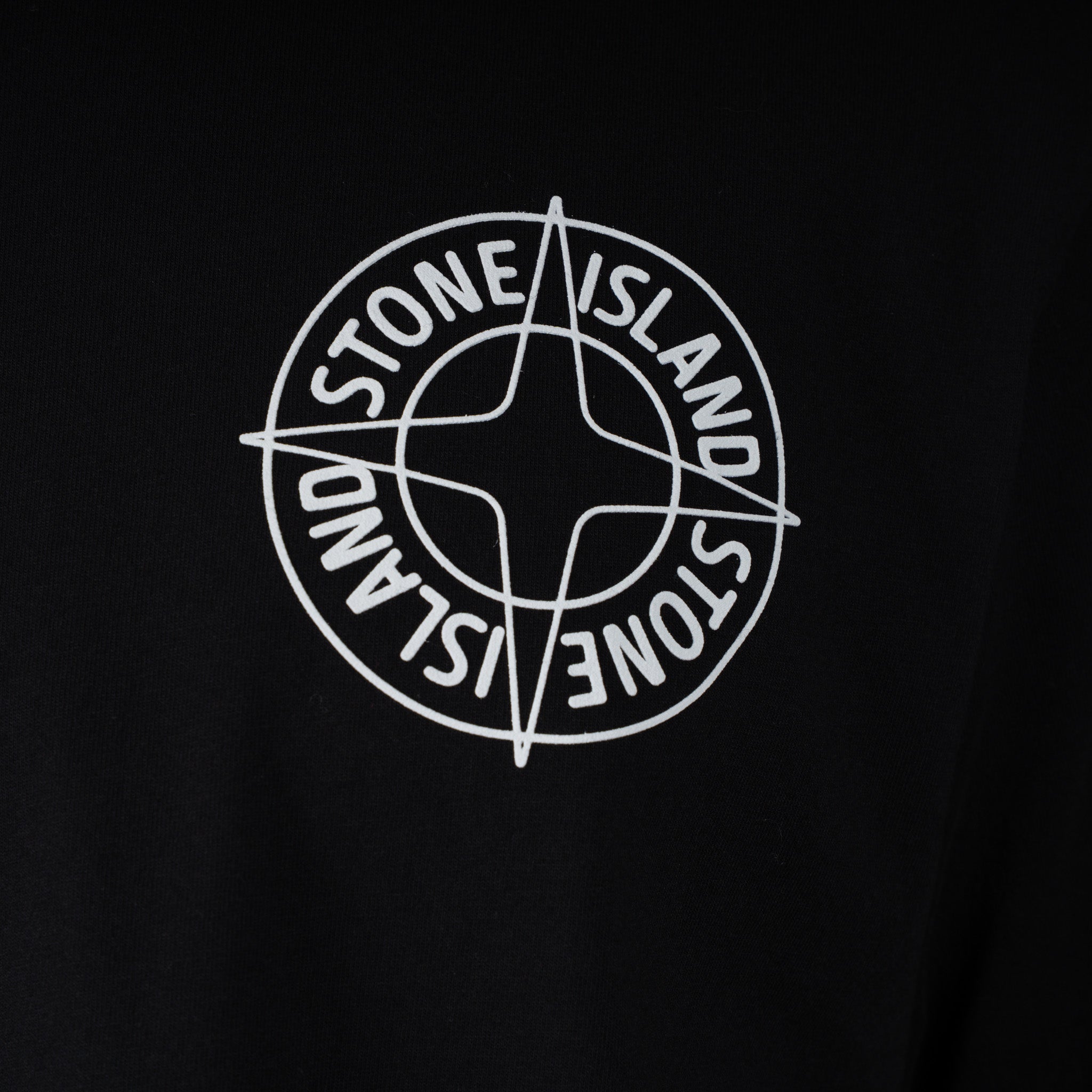 Stone Island T-Shirt Backprint Zwart | Outline Compass