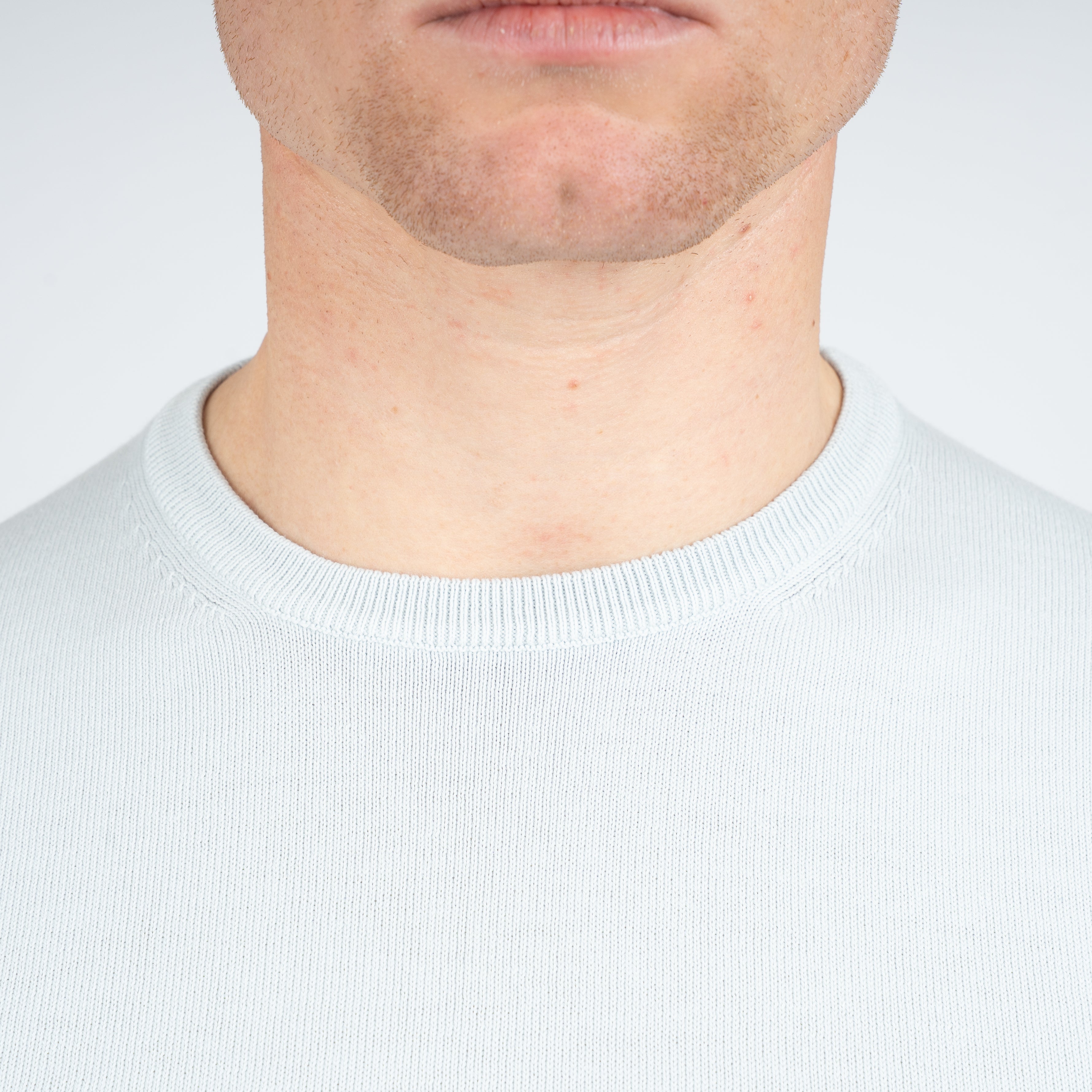 Gran Sasso Gebreid T-Shirt Lichtgrijs | Egyptian Cotton