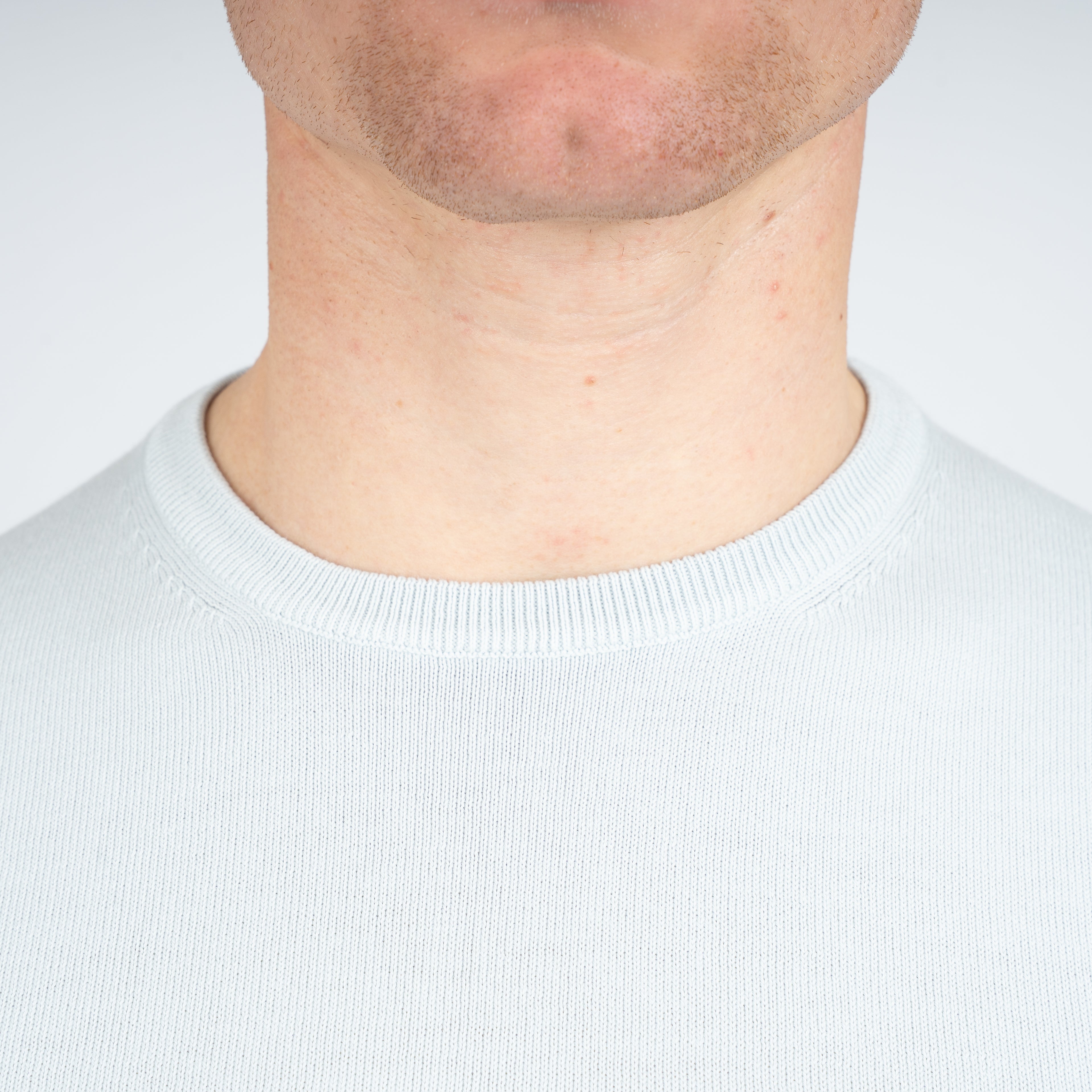 Gran Sasso Gebreid T-Shirt Lichtgrijs | Egyptian Cotton