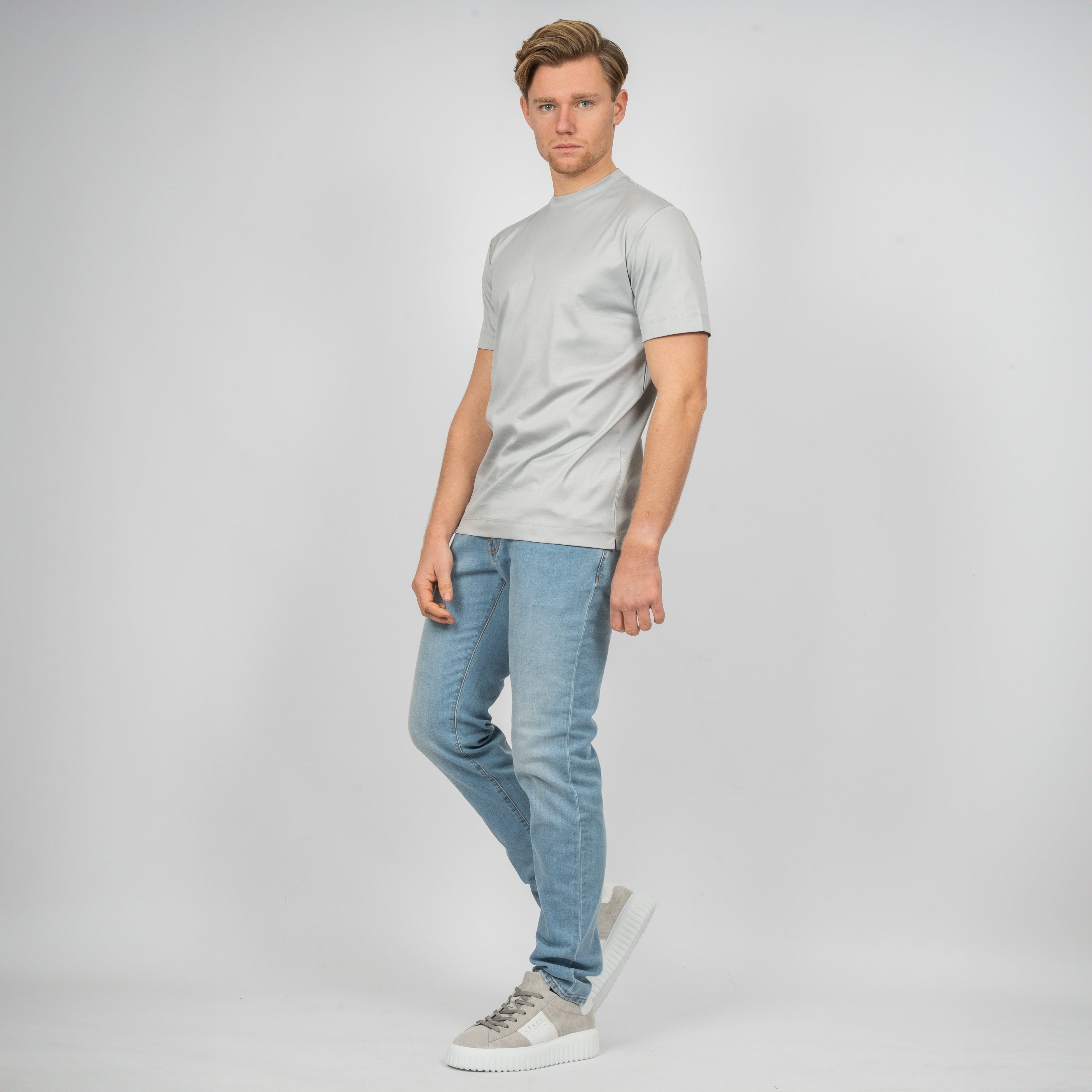 Valenza T-Shirt Marmer Grijs | Interlock Supima Cotton