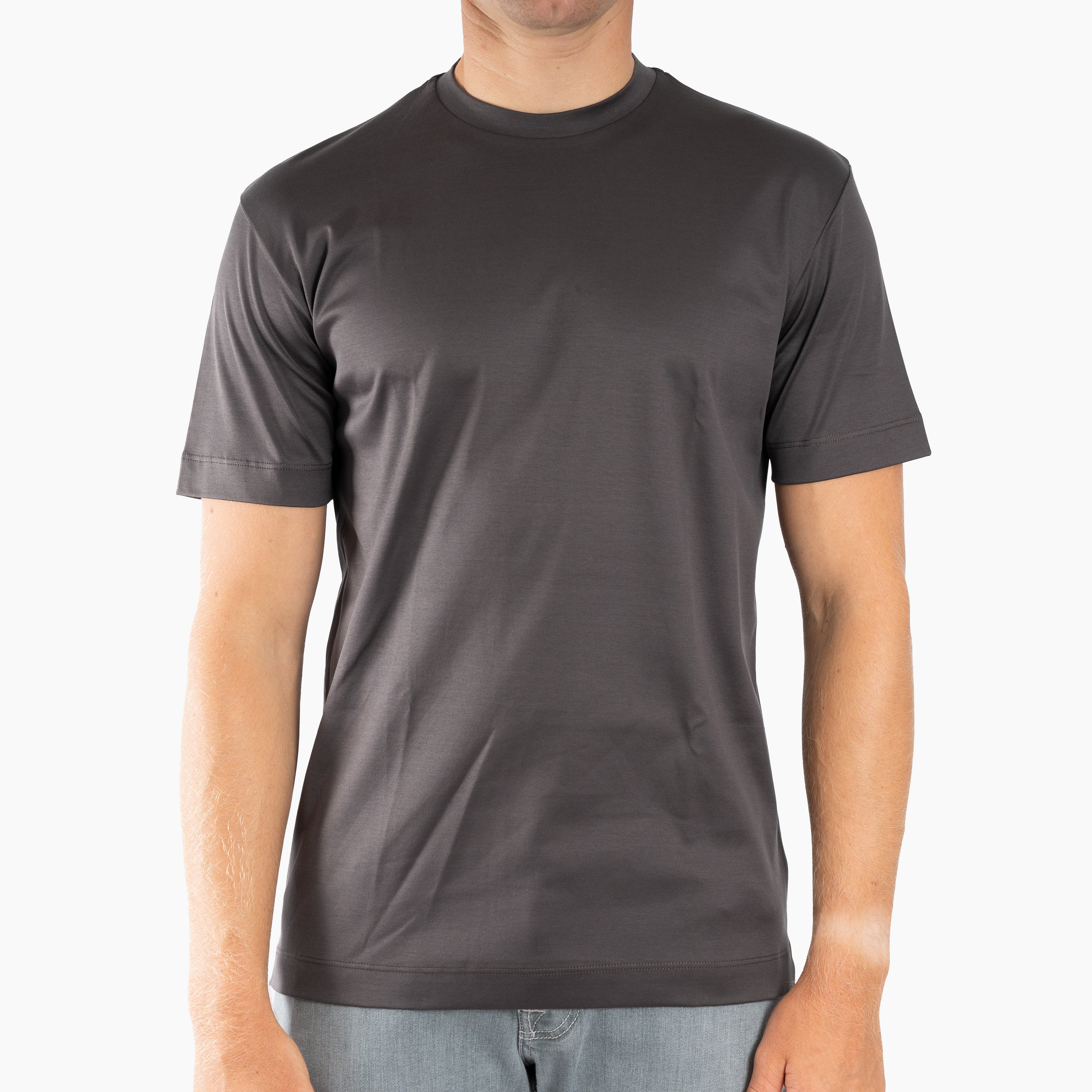 Valenza T-Shirt Asfalt Grijs | Interlock Supima Cotton