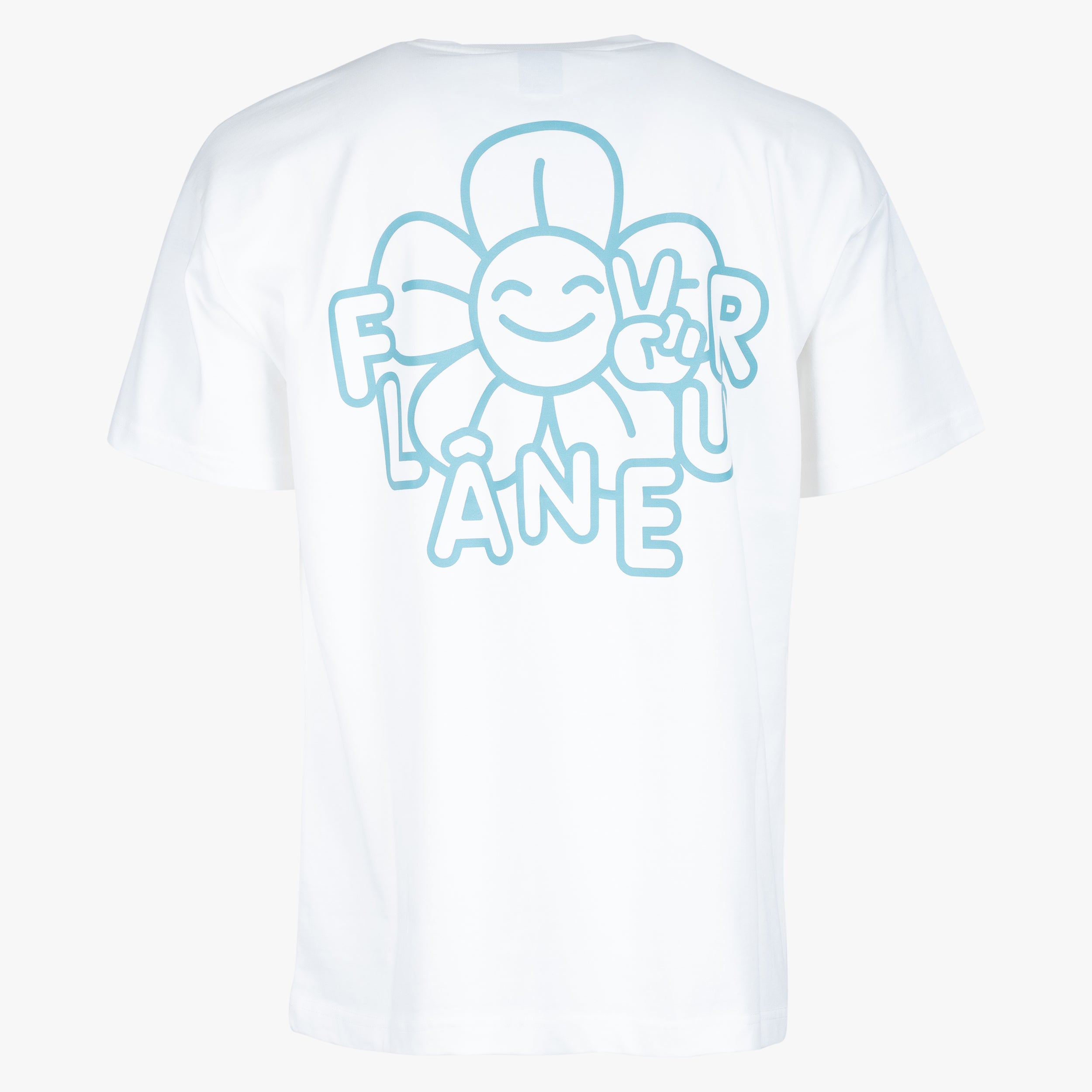 Flaneur T-Shirt Backprint Wit | Happy Flower