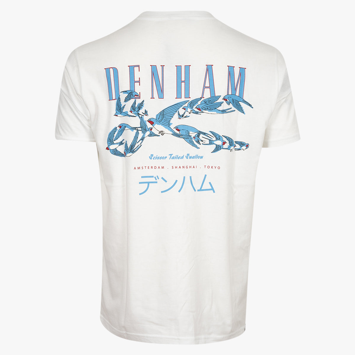 Denham T-Shirt met Backprint Wit | Swallow Tee