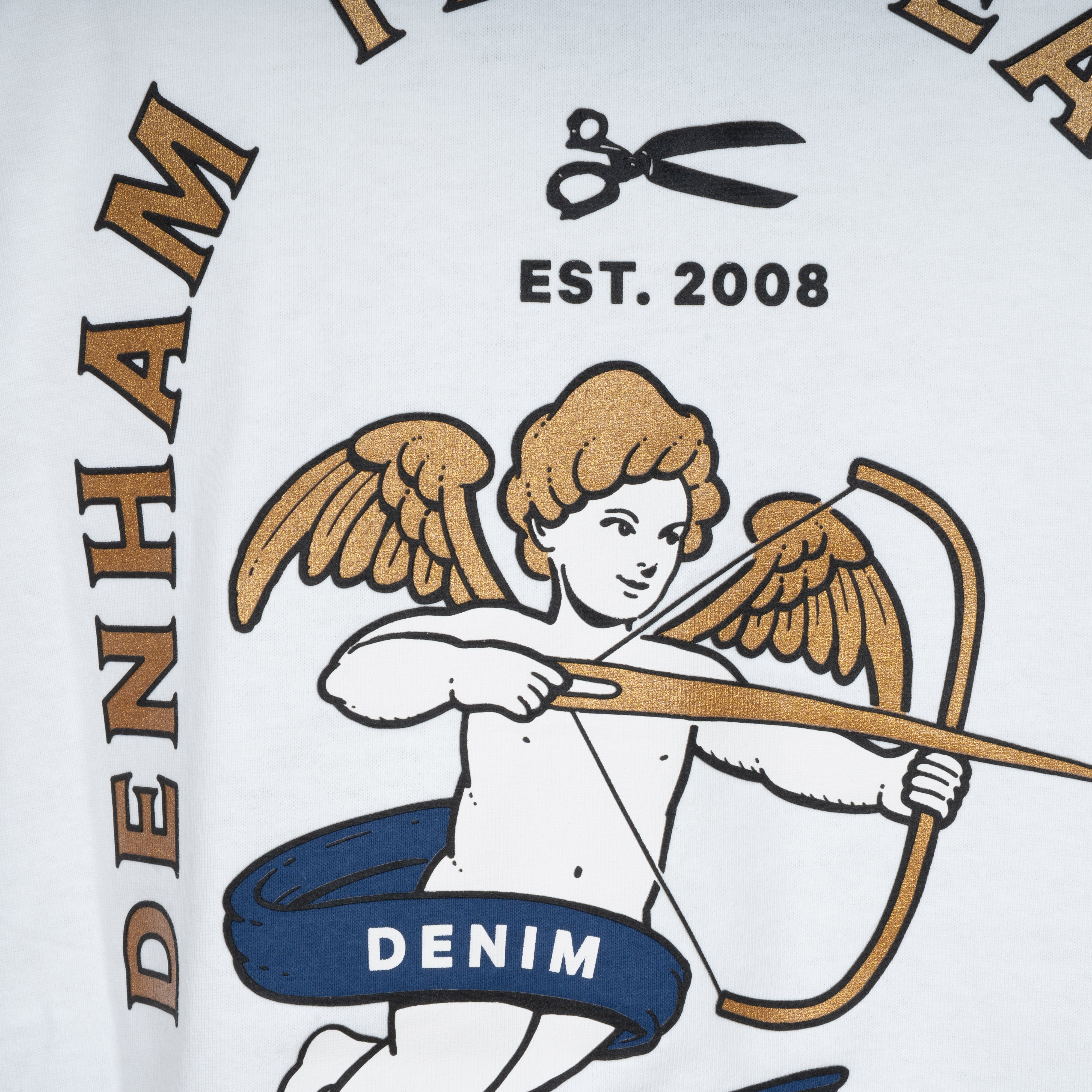 Denham T-Shirt met Backprint Wit | Cupid Tee