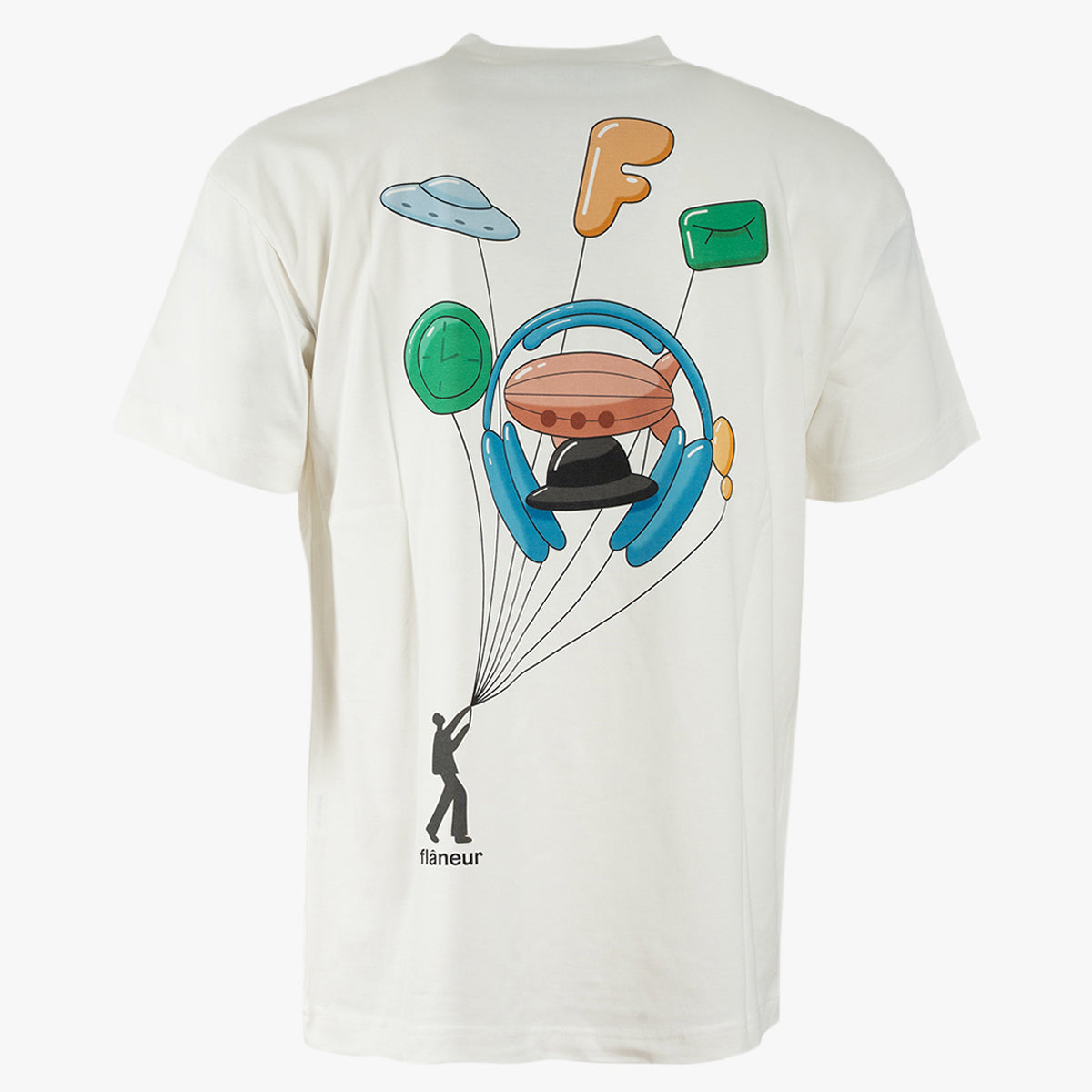 Flaneur T-Shirt met Backprint Wit | Inflatables