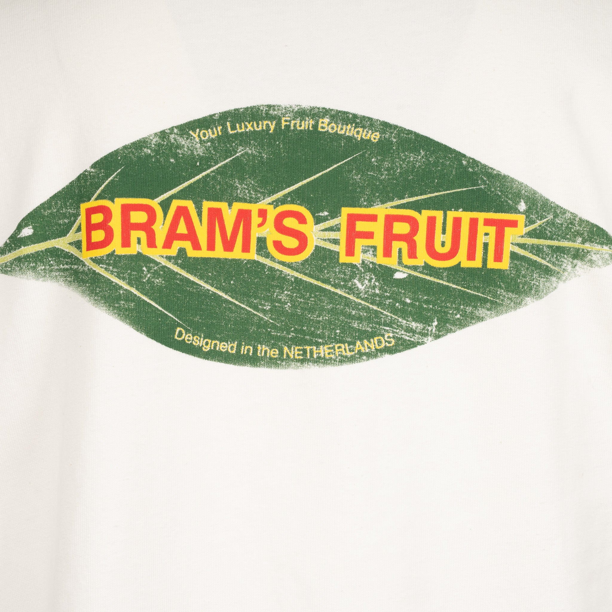 Bram's Fruit T-Shirt Backprint Off-White | Distressed Leaf