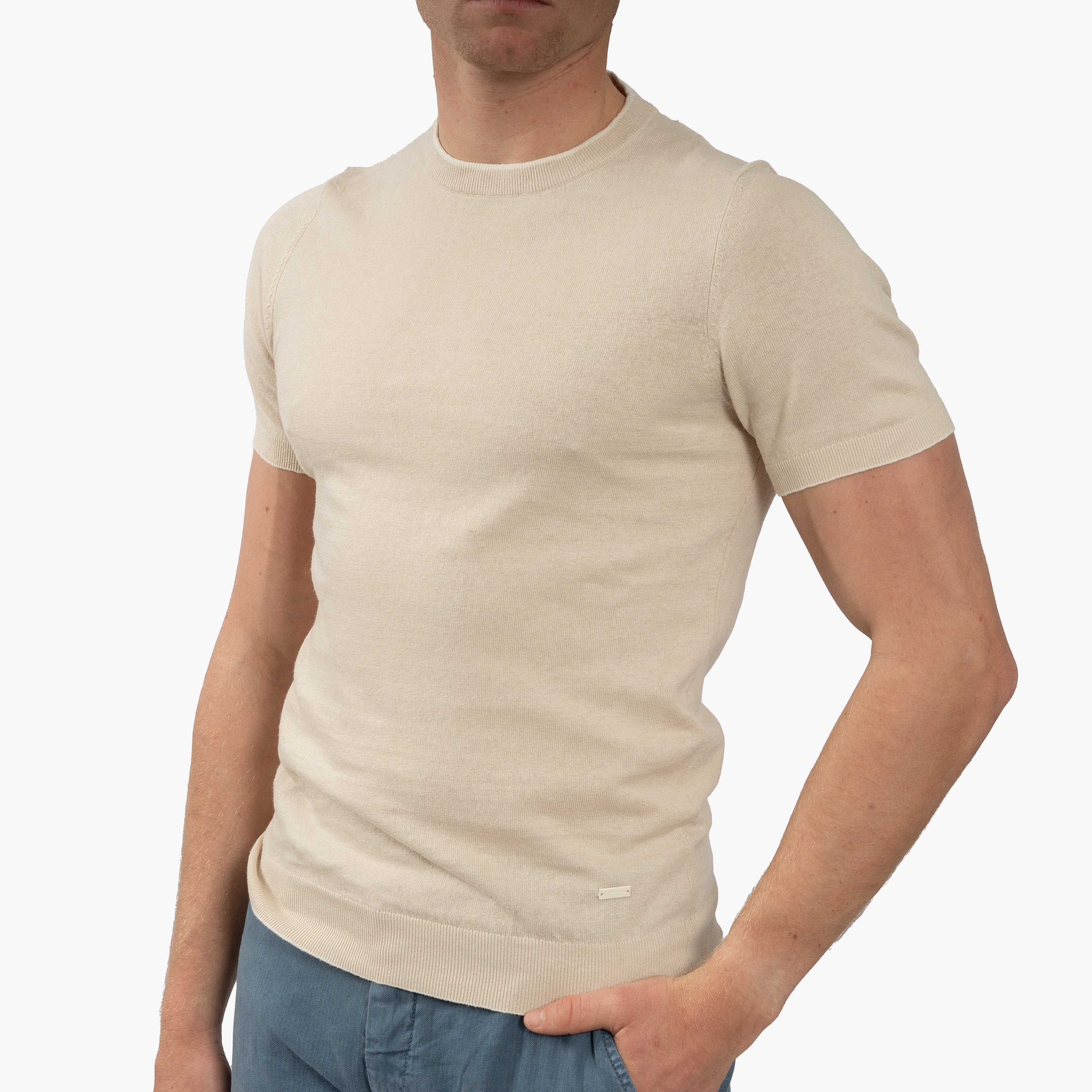 SEVEN DIALS Linnen T-Shirt Beige | Bennett