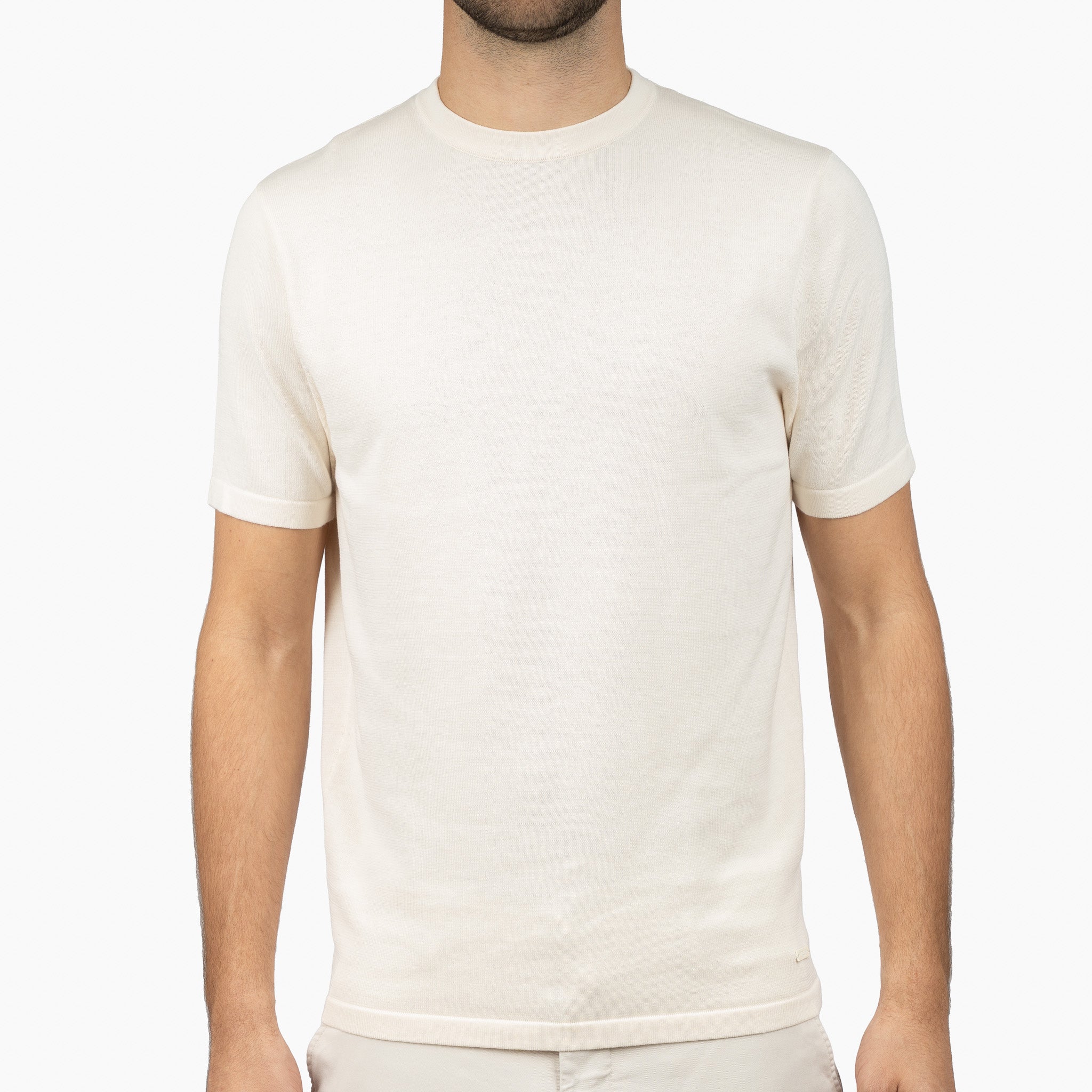 SEVEN DIALS Gebreid T-Shirt Creme | Faun