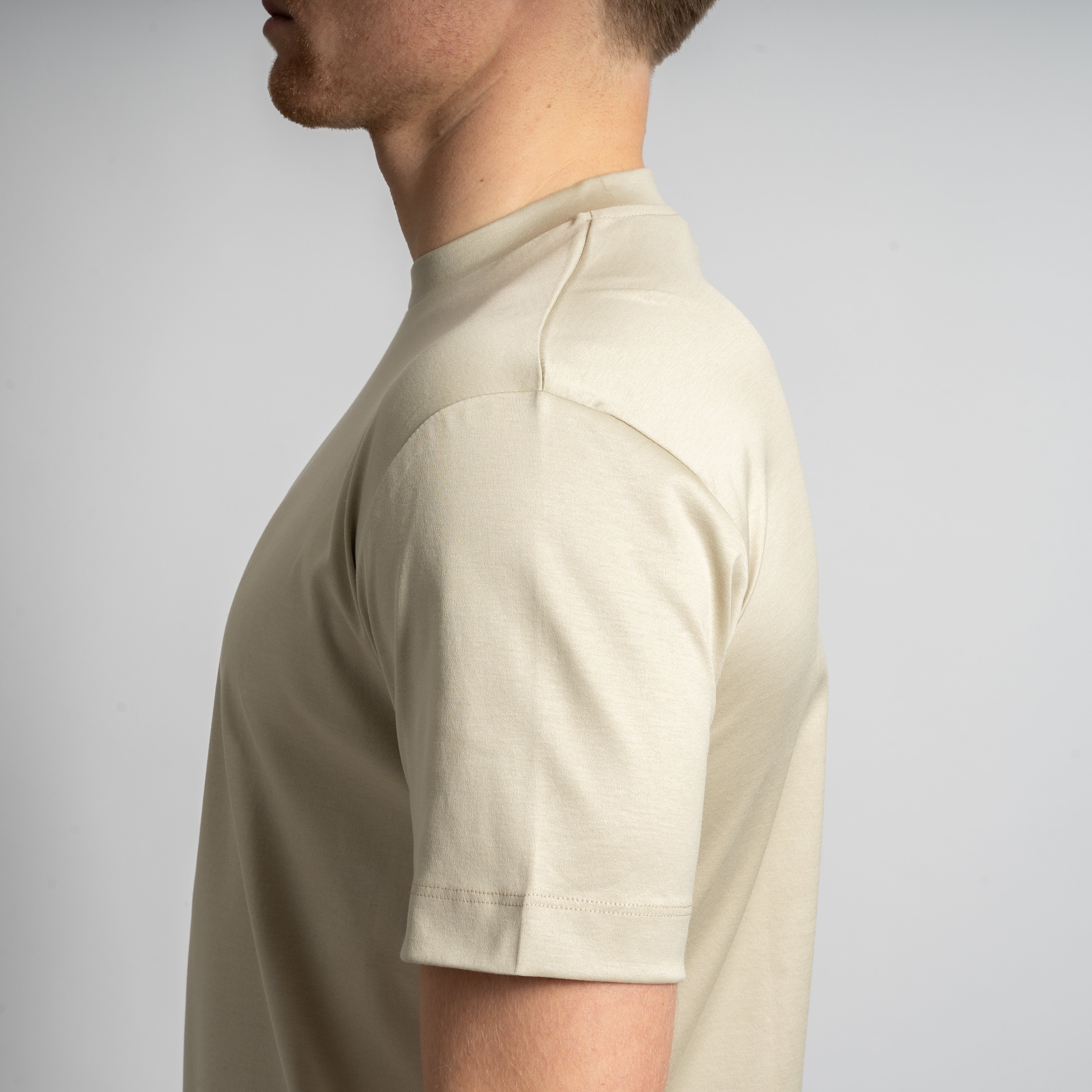 Valenza T-Shirt Beige | Interlock Supima Cotton