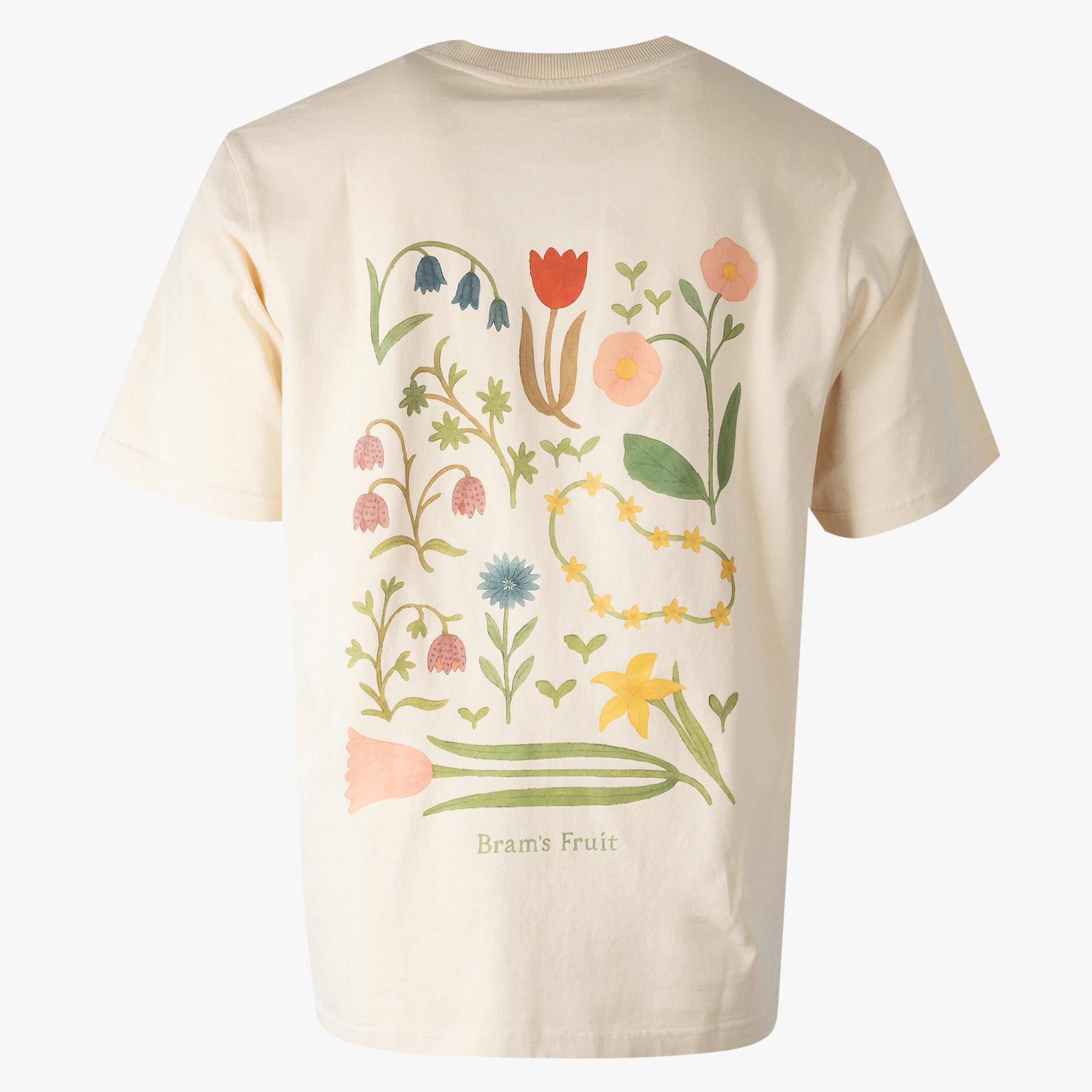 Bram's Fruit T-Shirt Backprint Beige| Botanical Tee