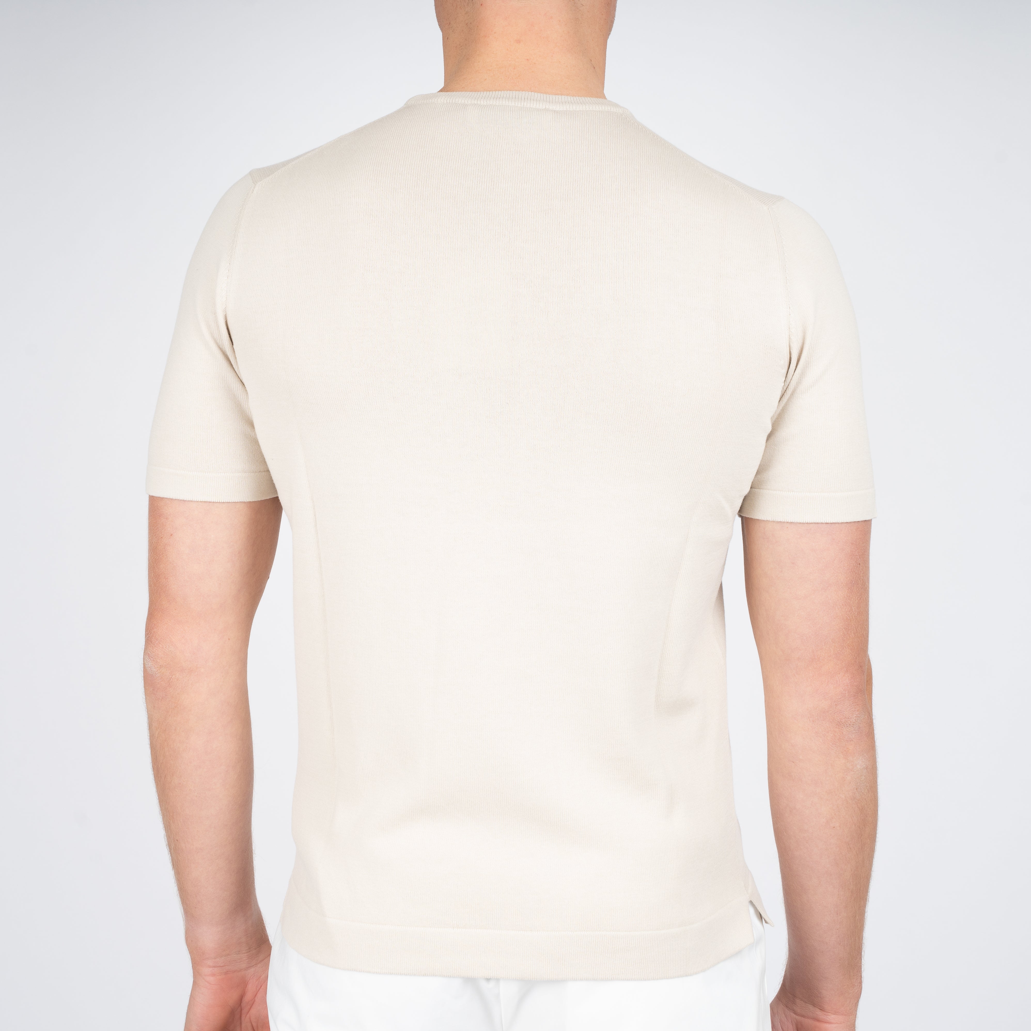 Gran Sasso Gebreid T-Shirt Beige | Egyptian Cotton