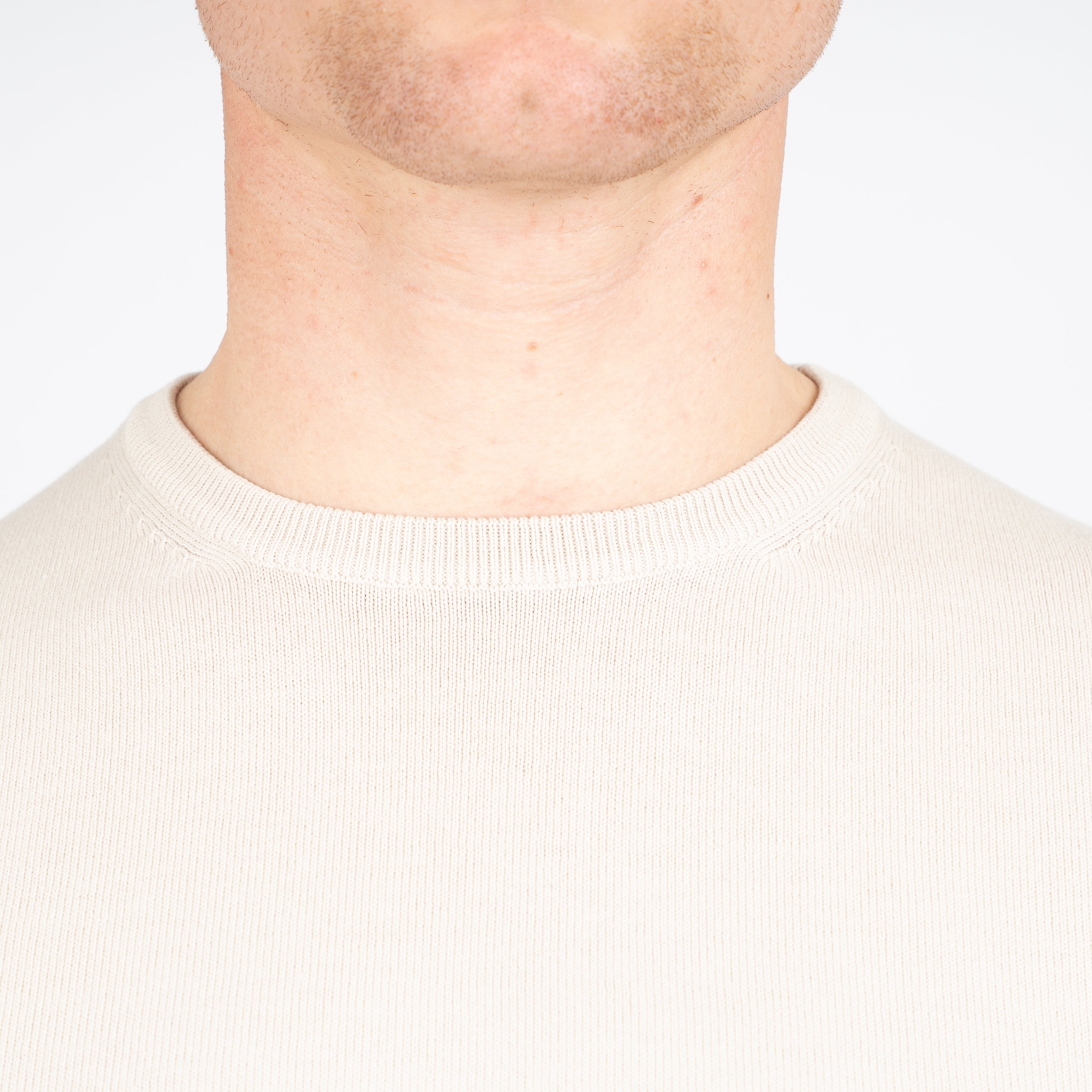 Gran Sasso Gebreid T-Shirt Beige | Egyptian Cotton