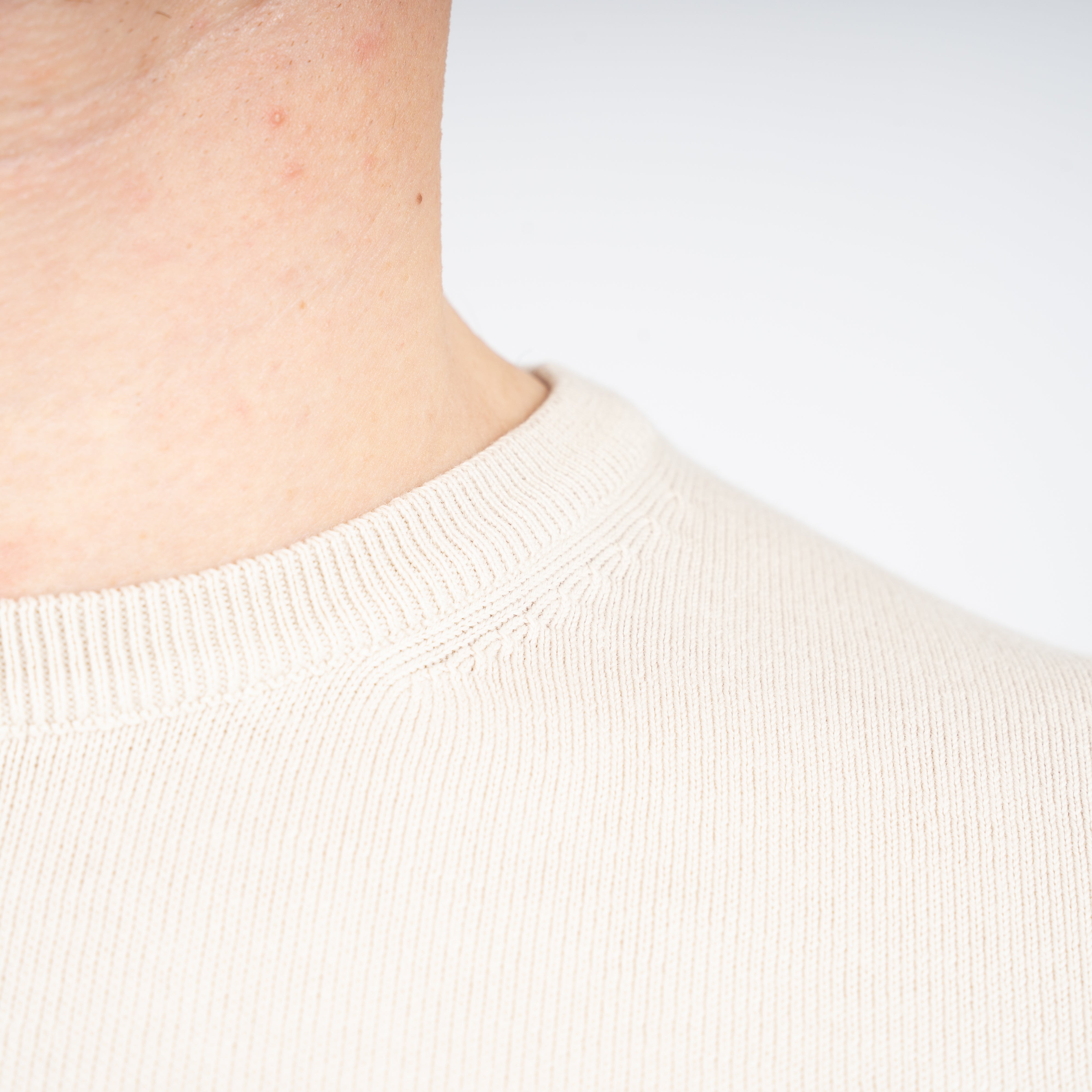 Gran Sasso Gebreid T-Shirt Beige | Egyptian Cotton