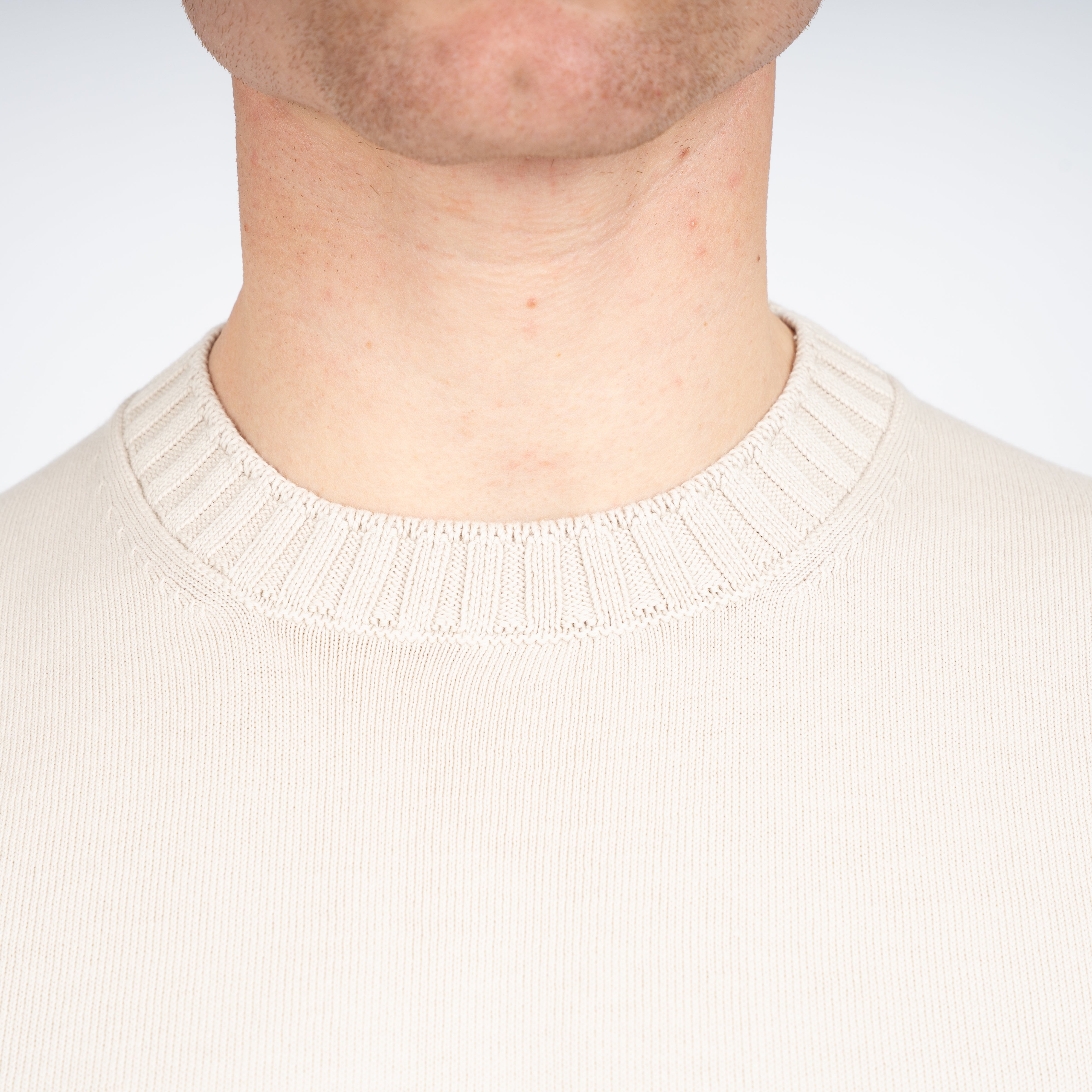 Gran Sasso Gebreid T-Shirt Beige | Egyptian Cotton