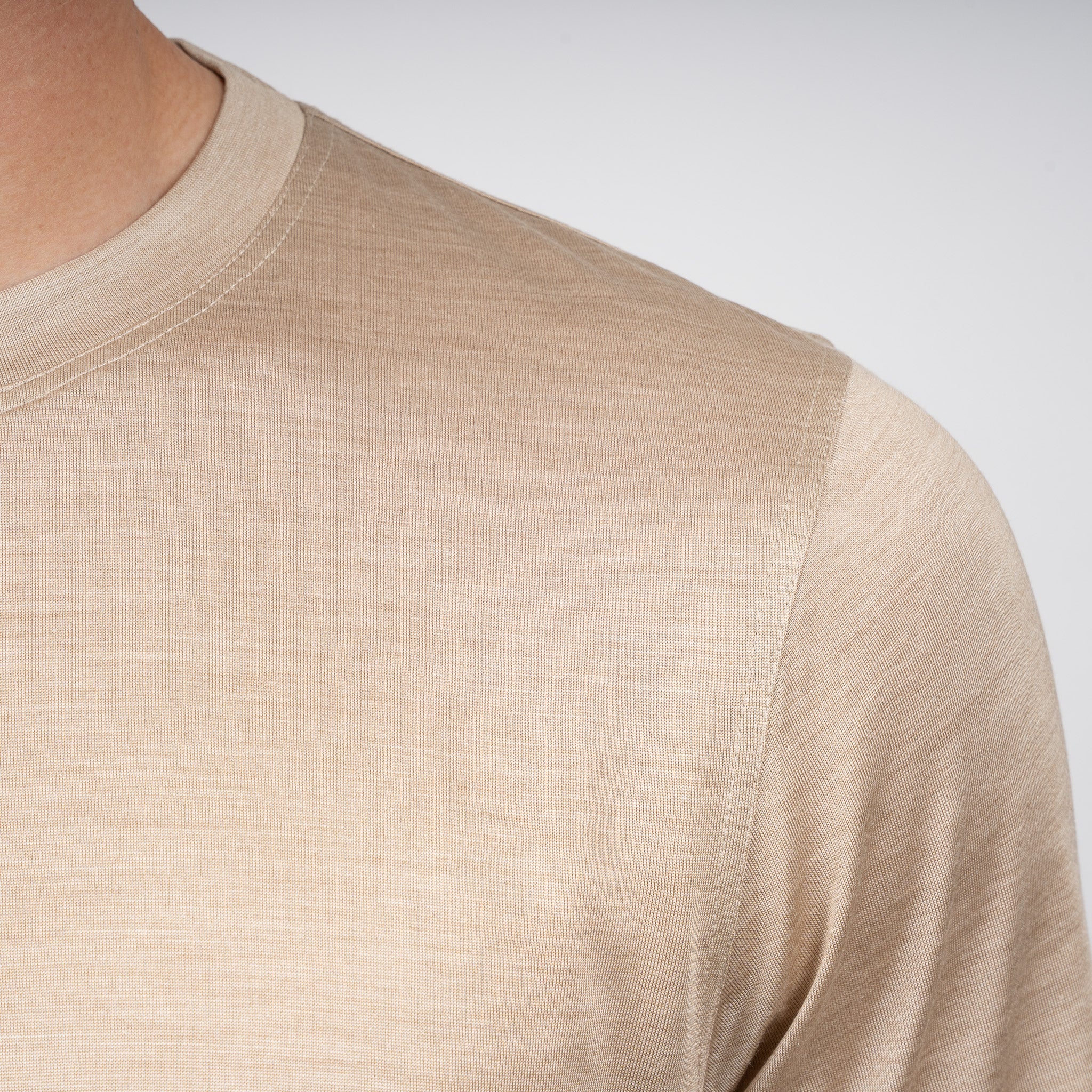 Gran Sasso T-shirt Zijde Beige | Seta
