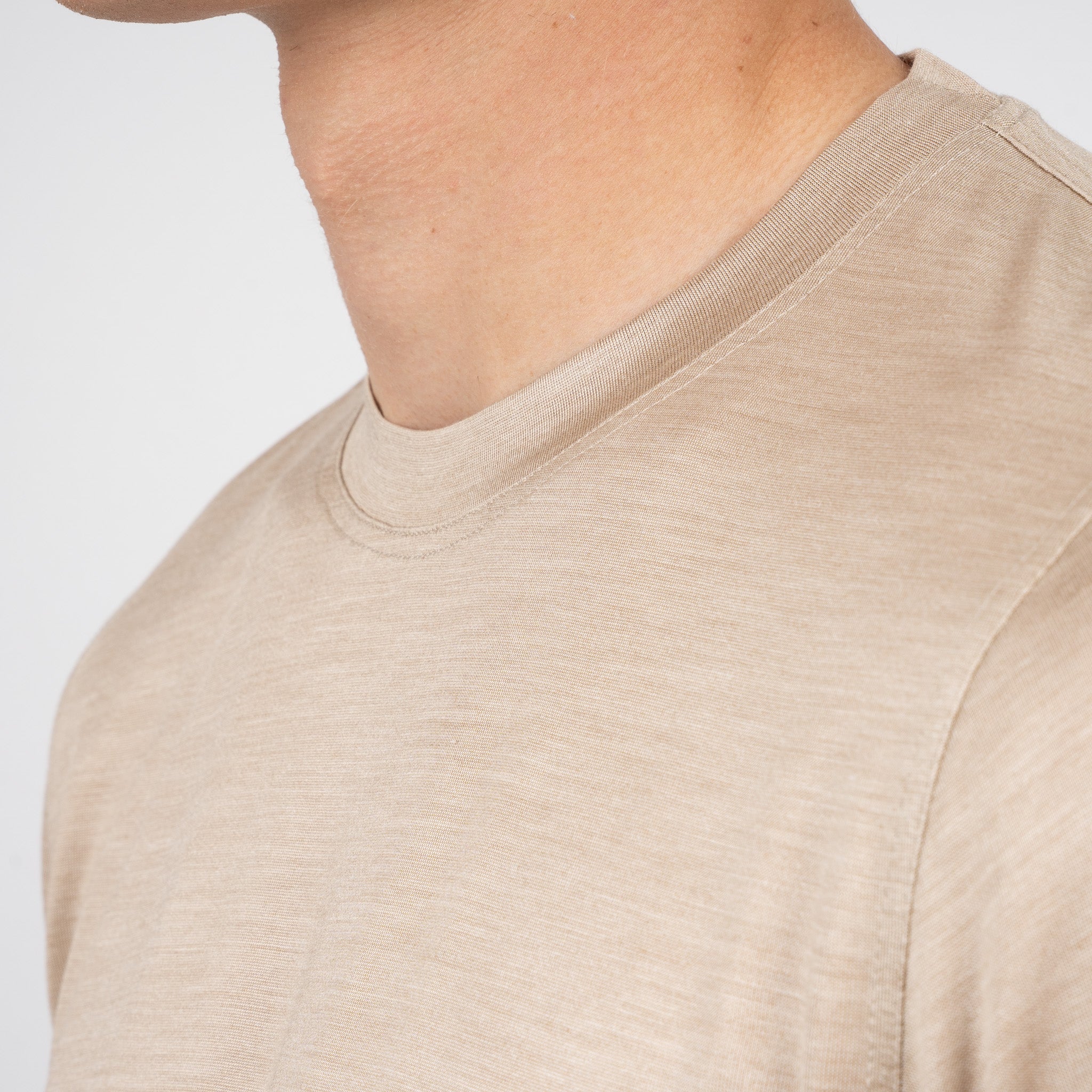 Gran Sasso T-shirt Zijde Beige | Seta