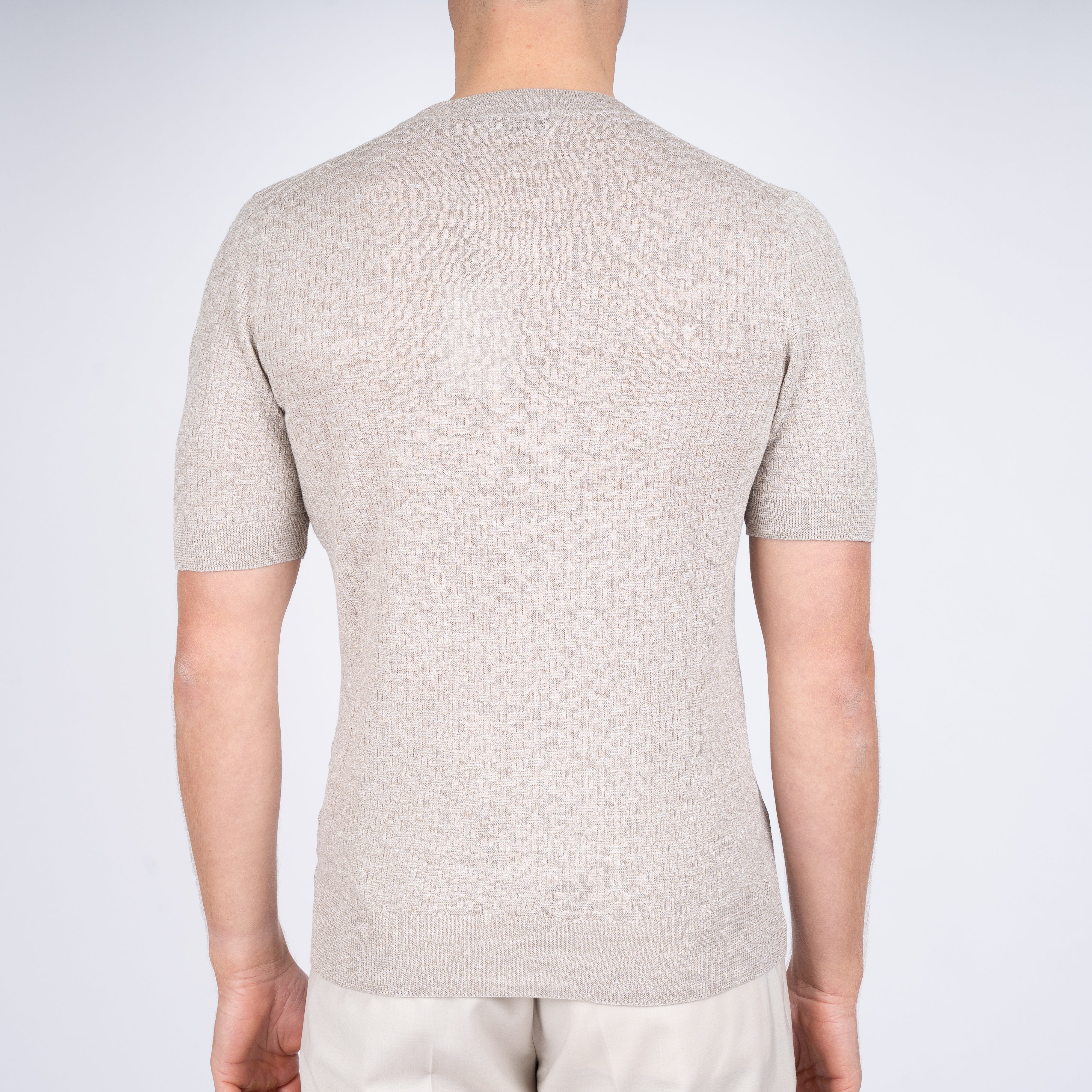 Gran Sasso Gebreid T-Shirt Beige | Linnen & Cotton