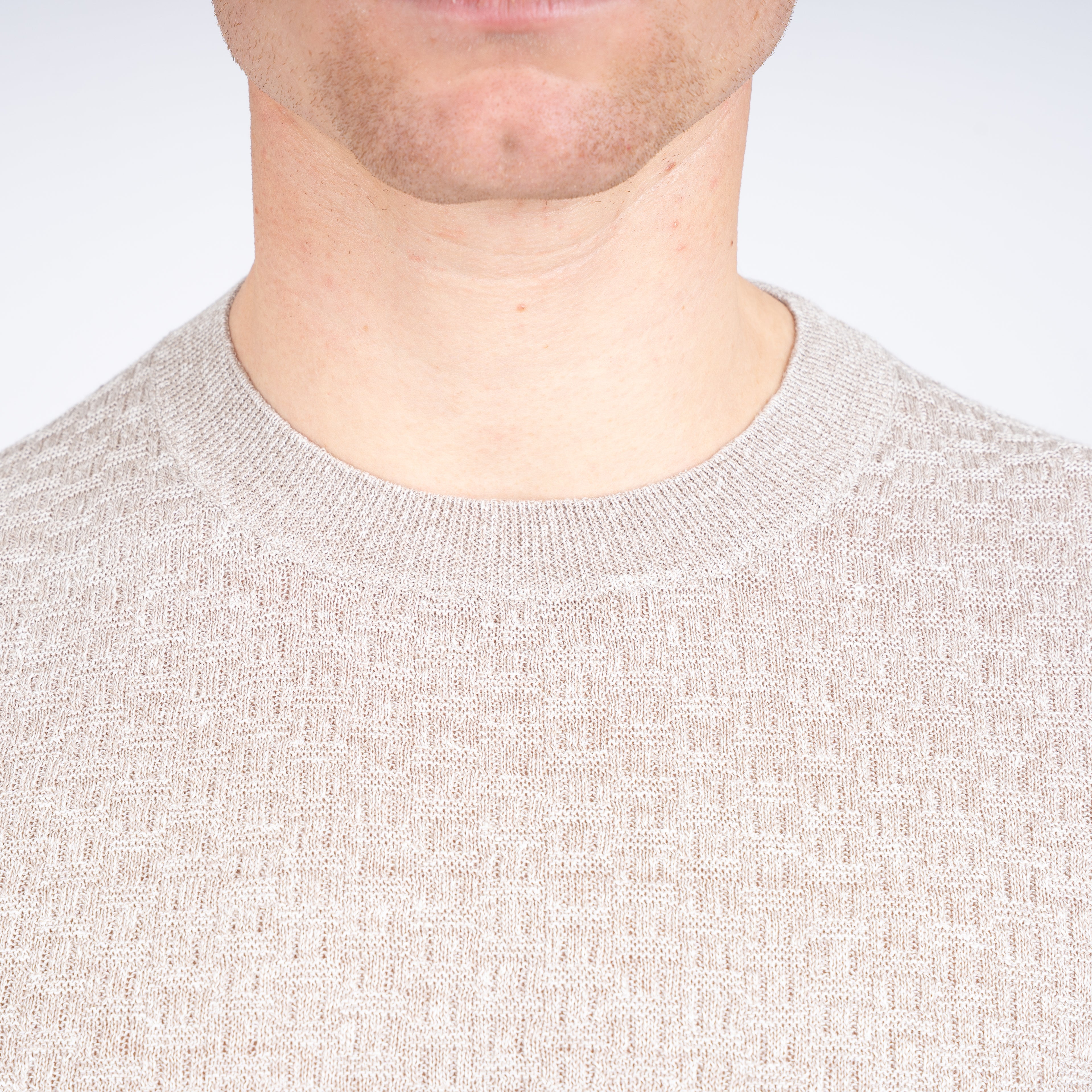 Gran Sasso Gebreid T-Shirt Beige | Linnen & Cotton