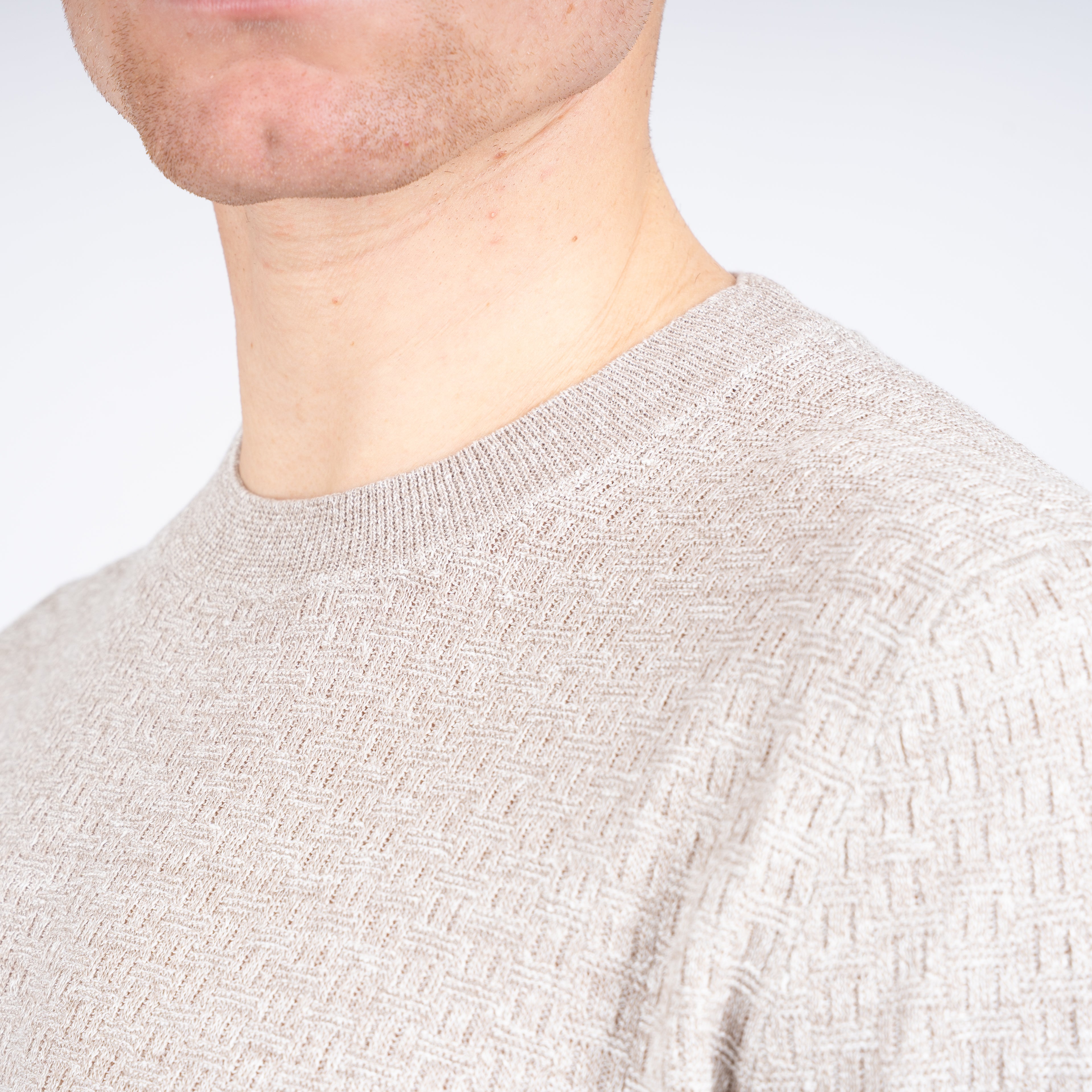 Gran Sasso Gebreid T-Shirt Beige | Linnen & Cotton