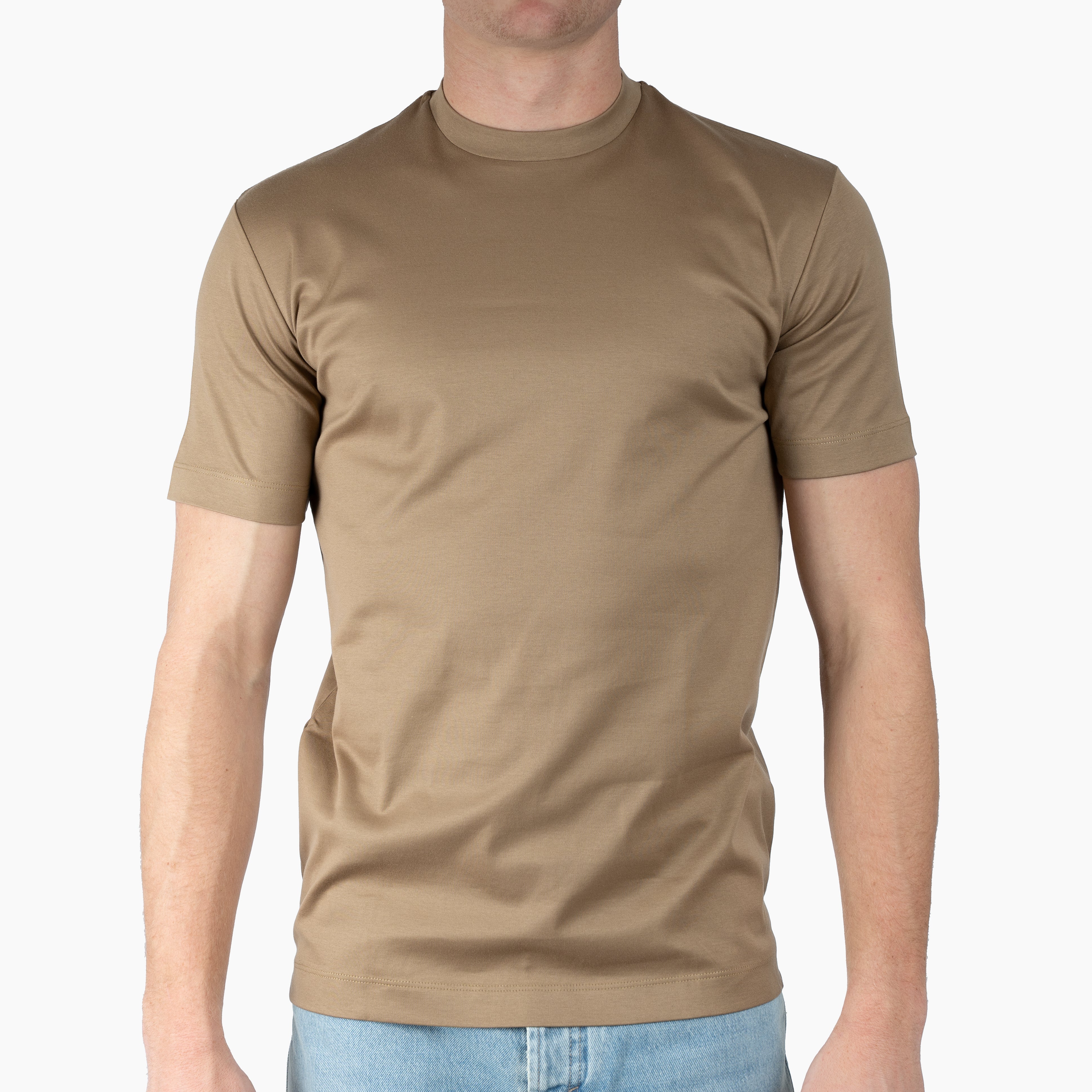 Valenza T-Shirt Amandelbruin | Interlock Supima Cotton