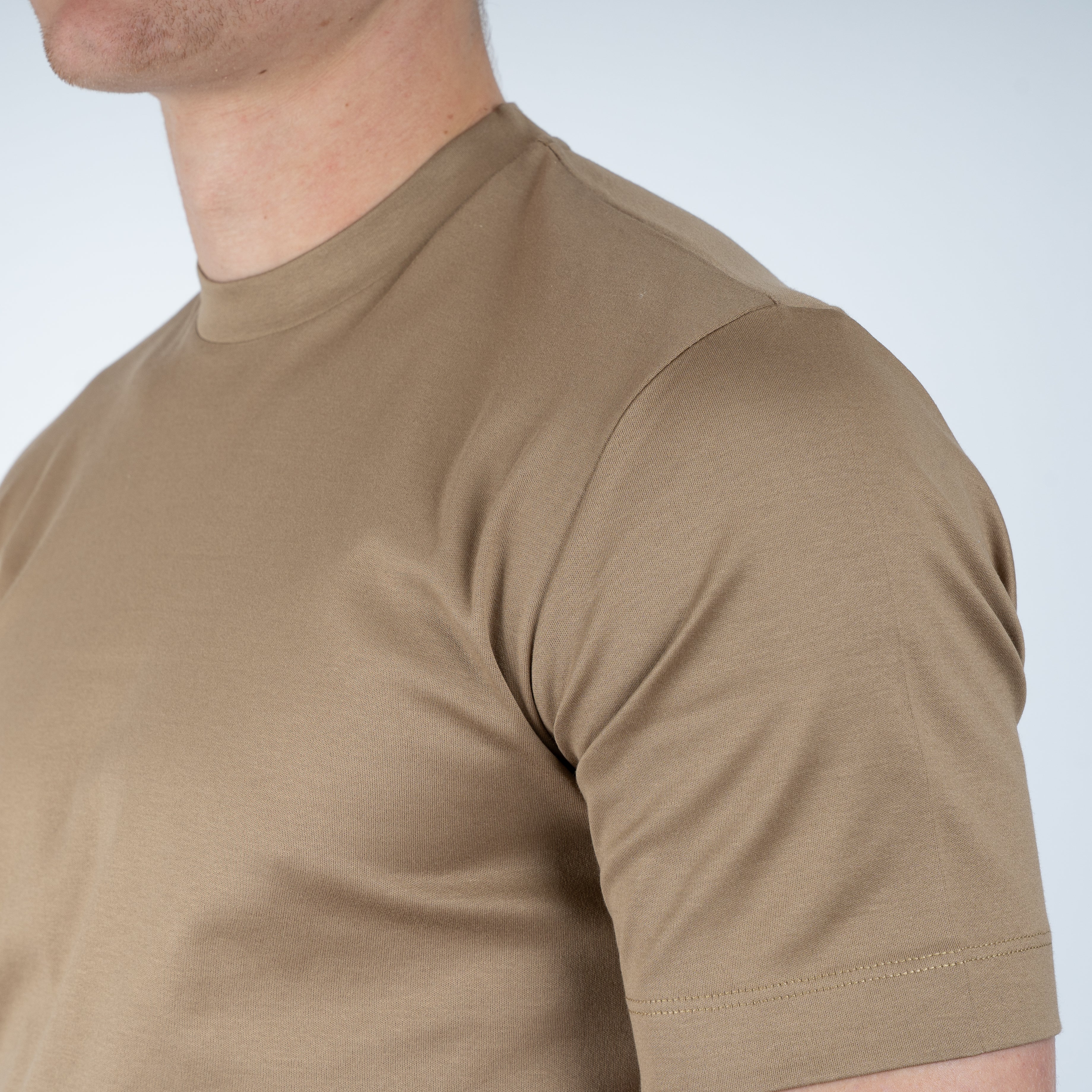 Valenza T-Shirt Amandelbruin | Interlock Supima Cotton