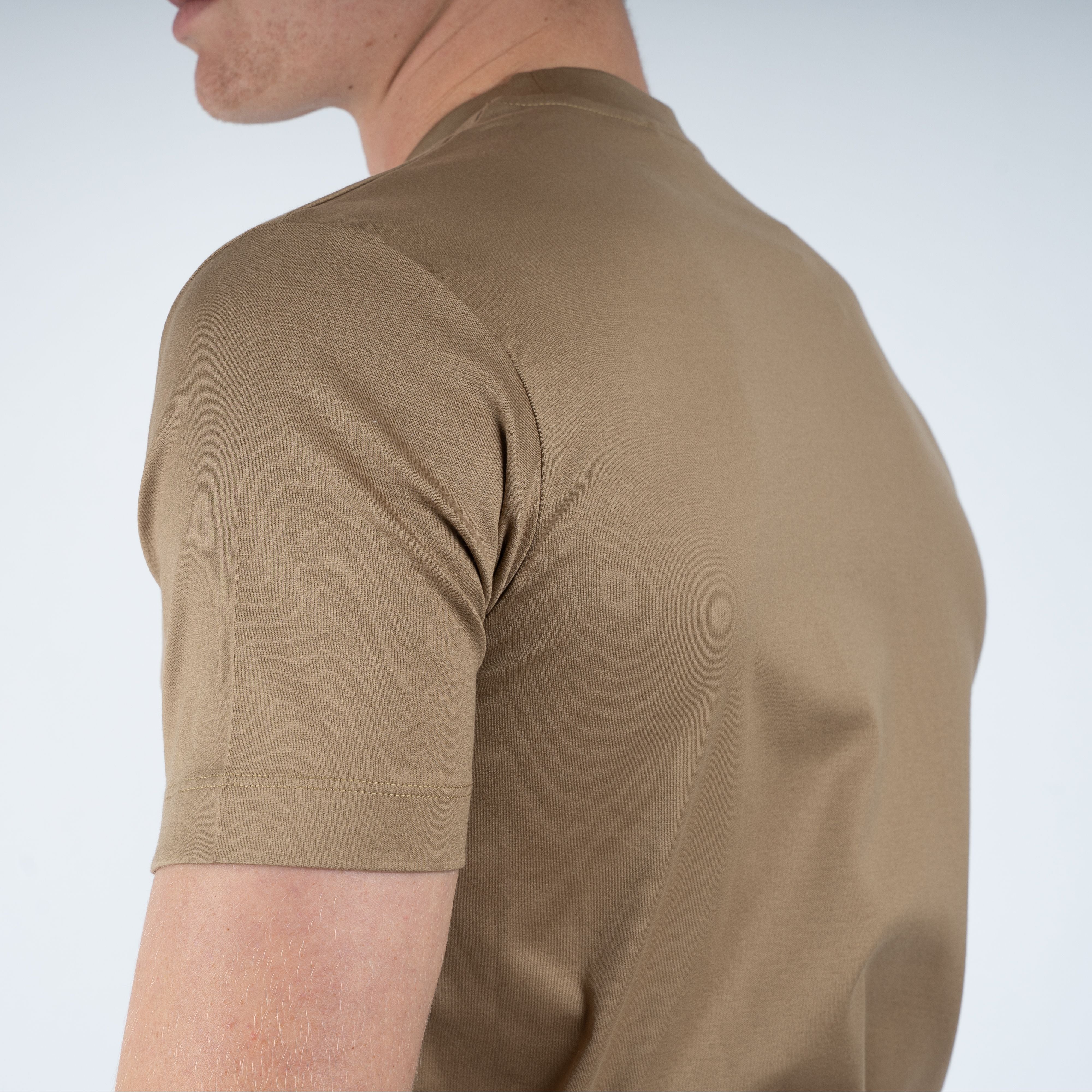 Valenza T-Shirt Amandelbruin | Interlock Supima Cotton