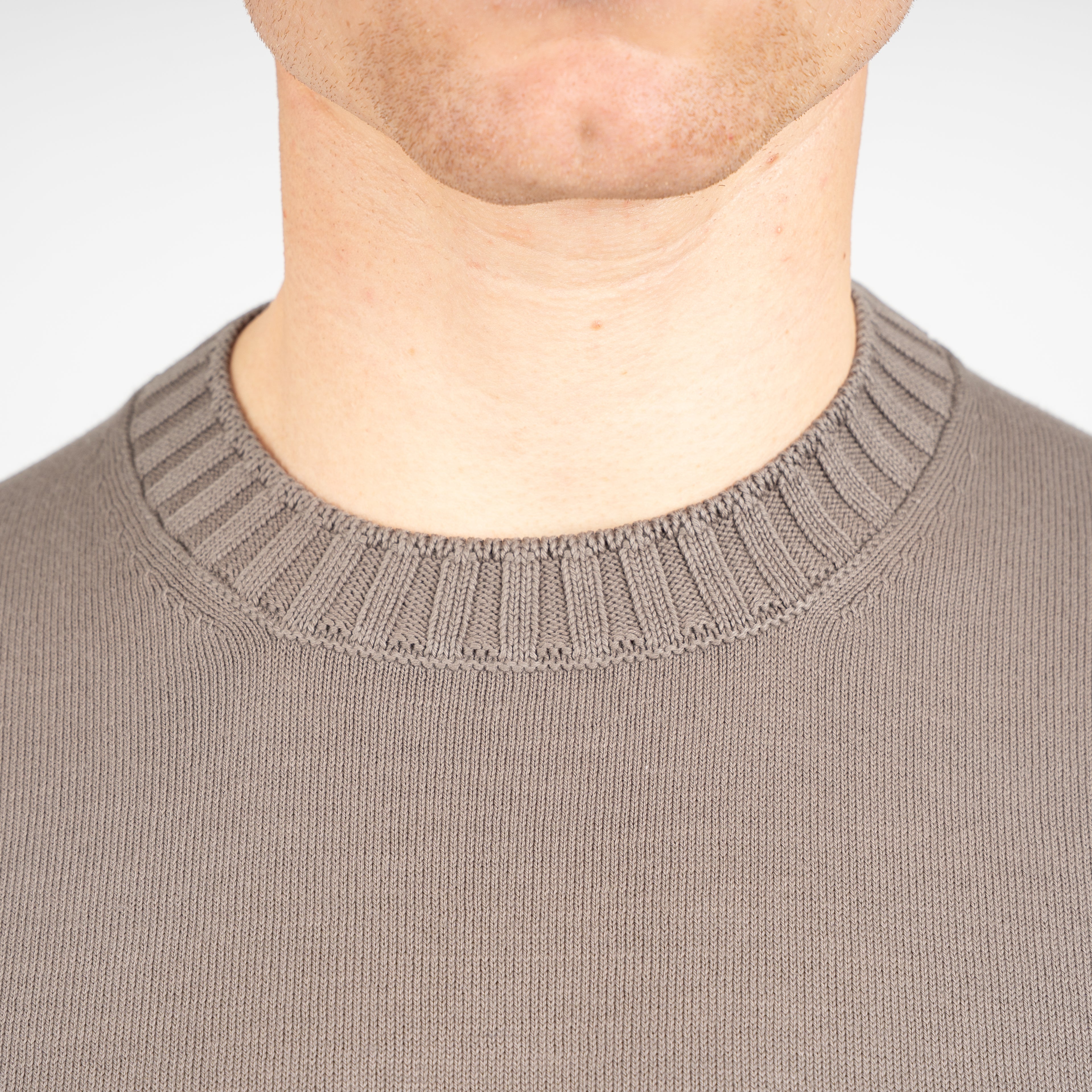 Gran Sasso Gebreid T-Shirt Taupe | Egyptian Cotton