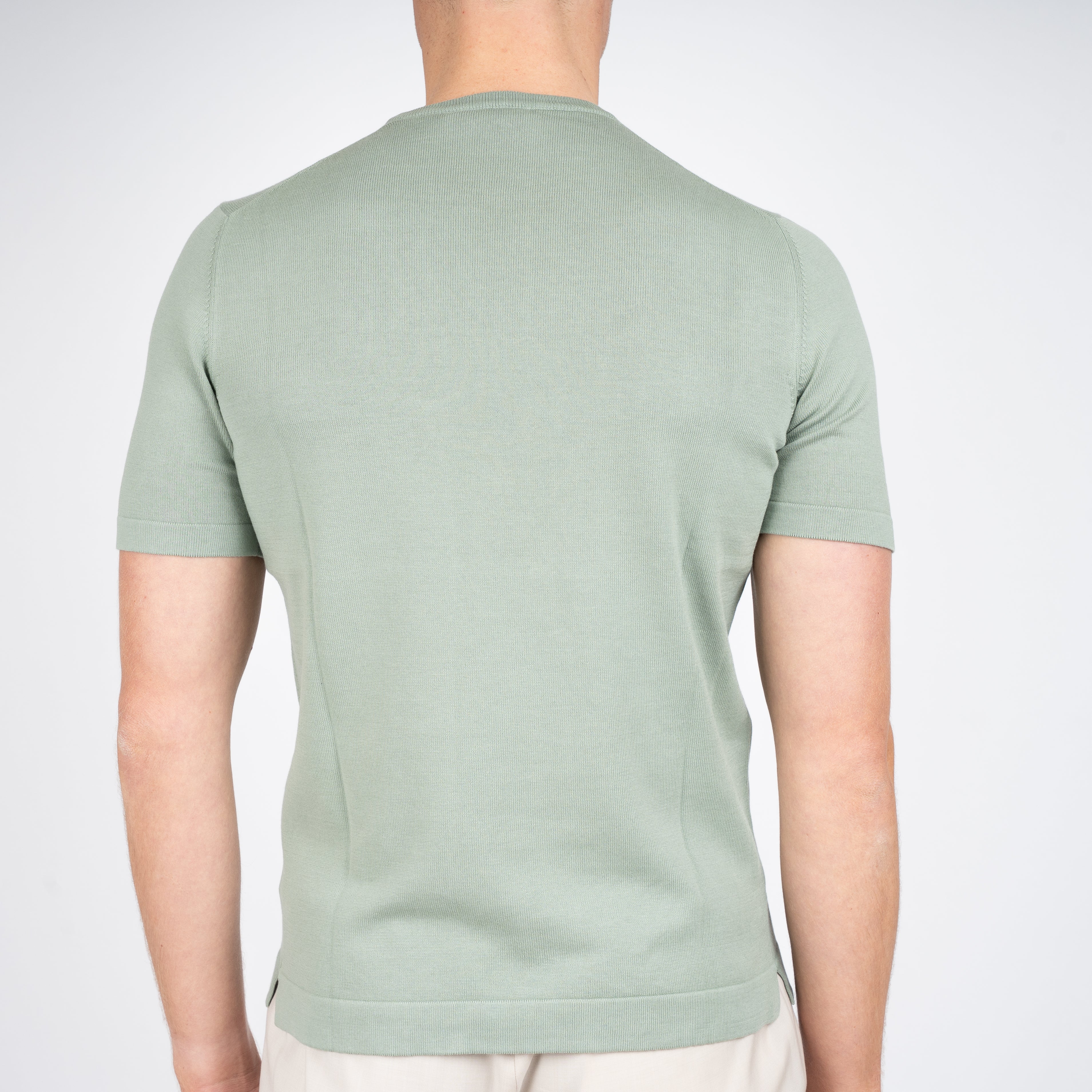Gran Sasso Gebreid T-Shirt Groen | Egyptian Cotton