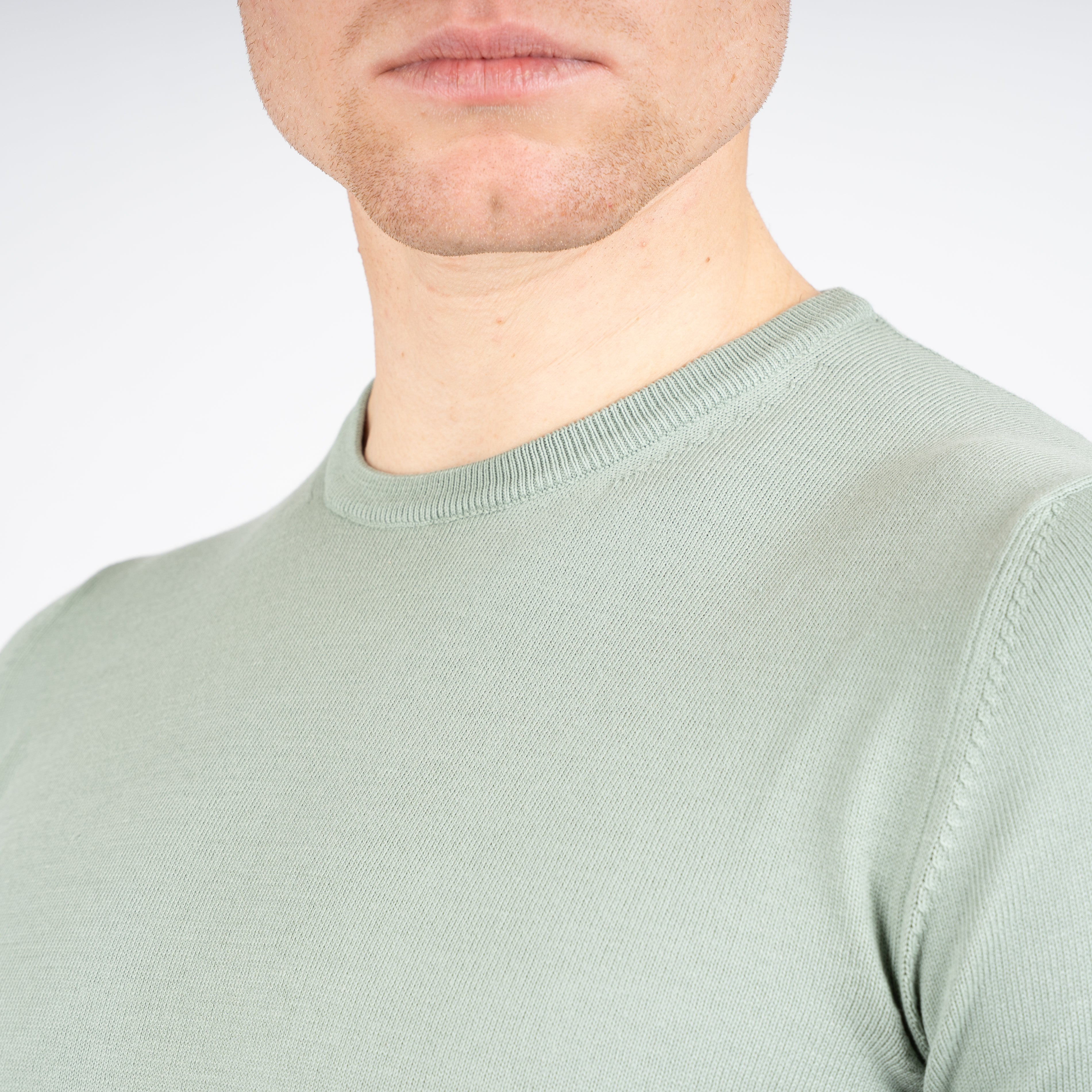 Gran Sasso Gebreid T-Shirt Groen | Egyptian Cotton