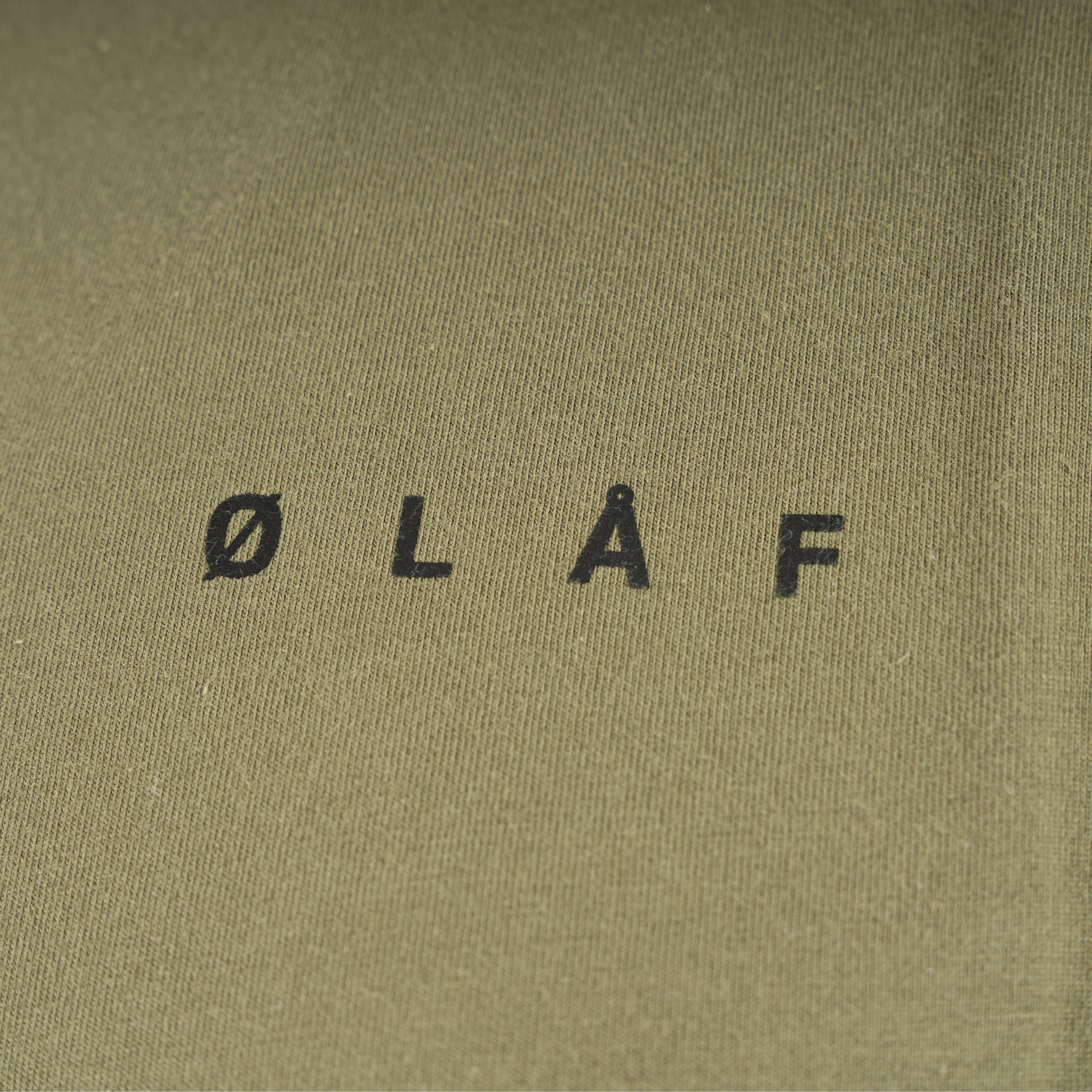 Olaf T-Shirt met Backprint Groen | Lined Face Tee